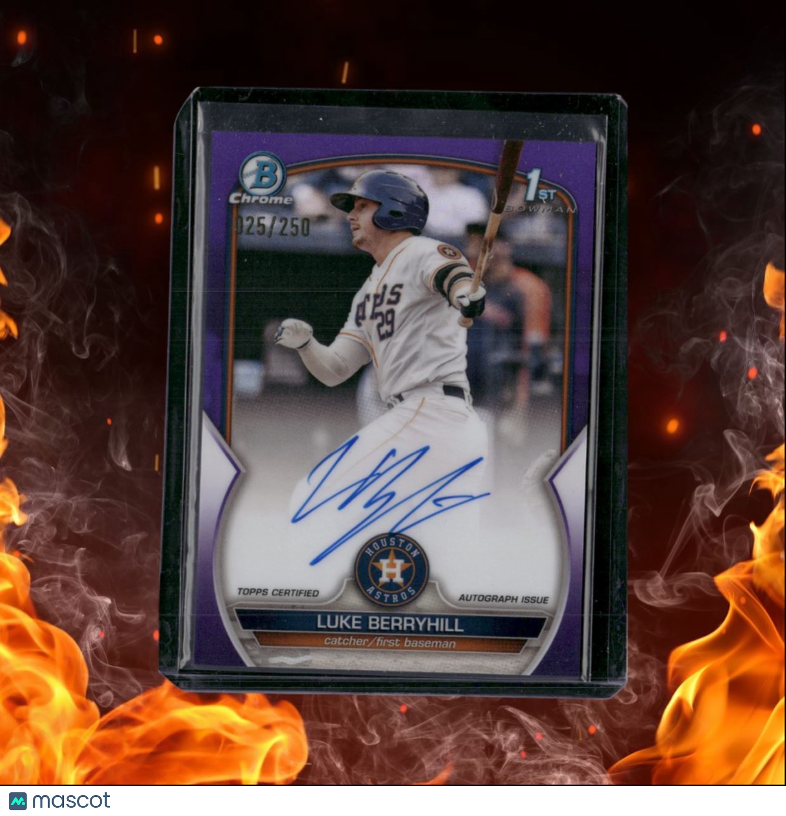 2023 Bowman Chrome Leonardo Bernal 1st Prospect Purple Refractor Auto 025/250