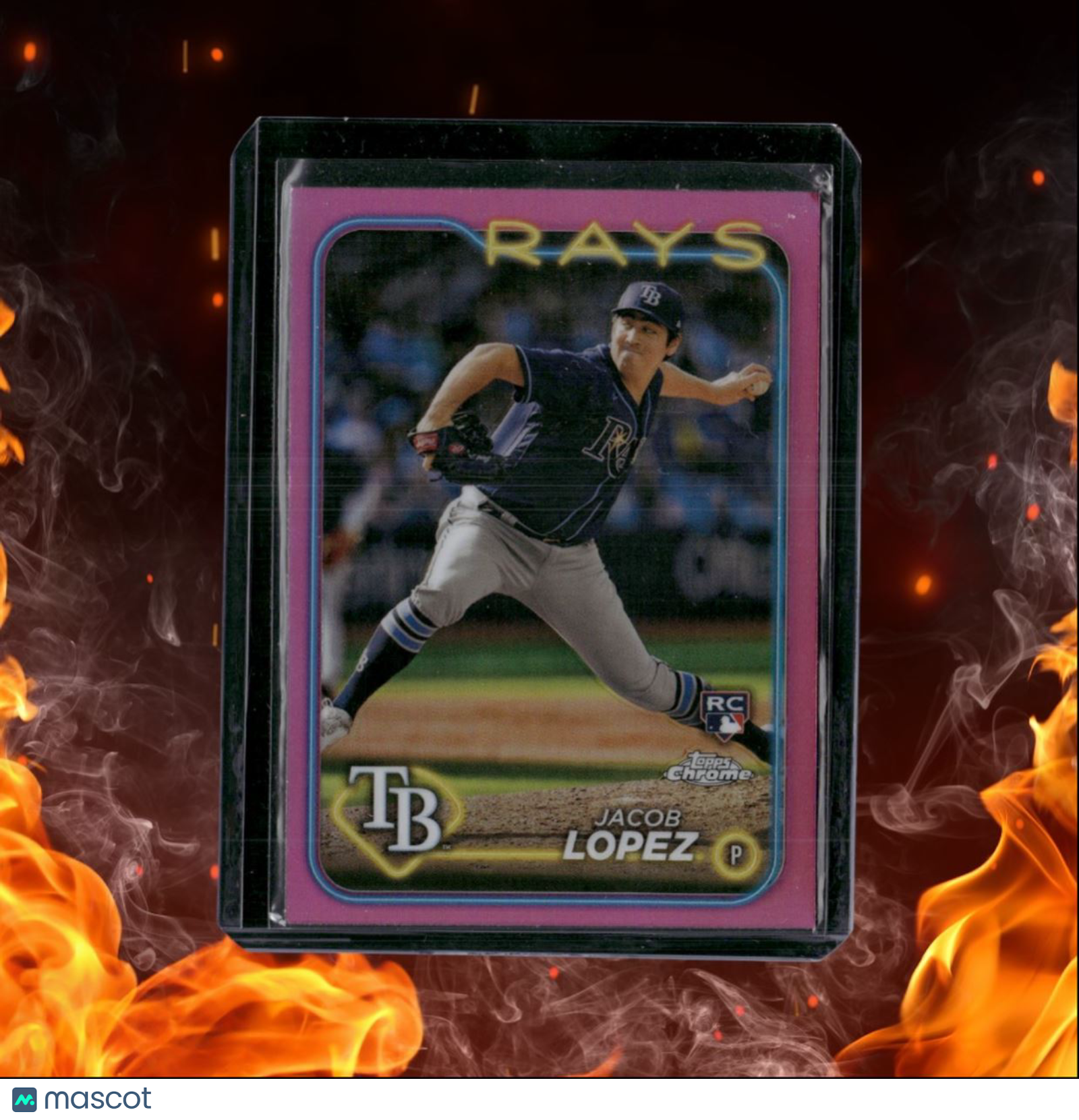 2024 Topps Chrome Jacob Lopez Pink Refractor Rookie #225
