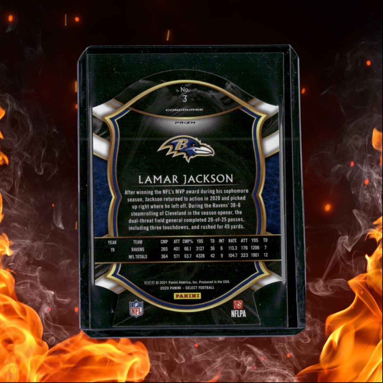 2020 Panini Select Lamar Jackson Die-Cut Red Black Prizm #3