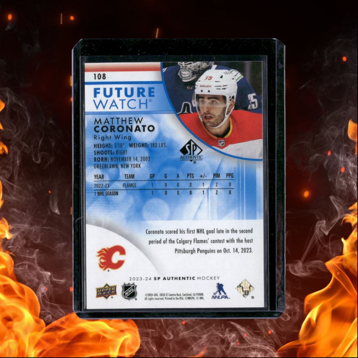 2023-24 SP Authentic Matthew Coronato Future Watch Limited Blue Rookie 183/399