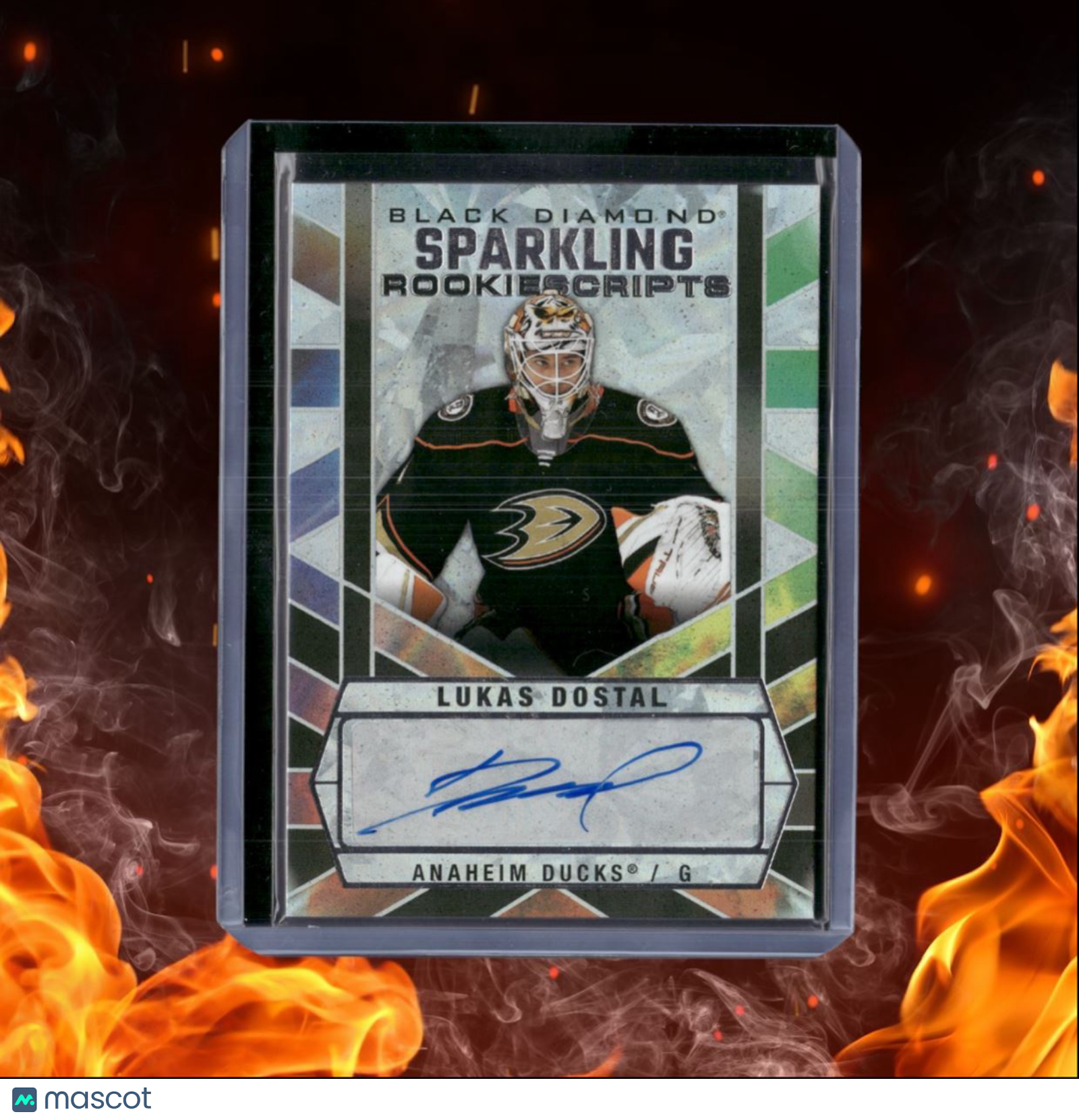 2022-23 Upper Deck Black Diamond Lukas Dostal Sparkling Scripts Rookie Auto