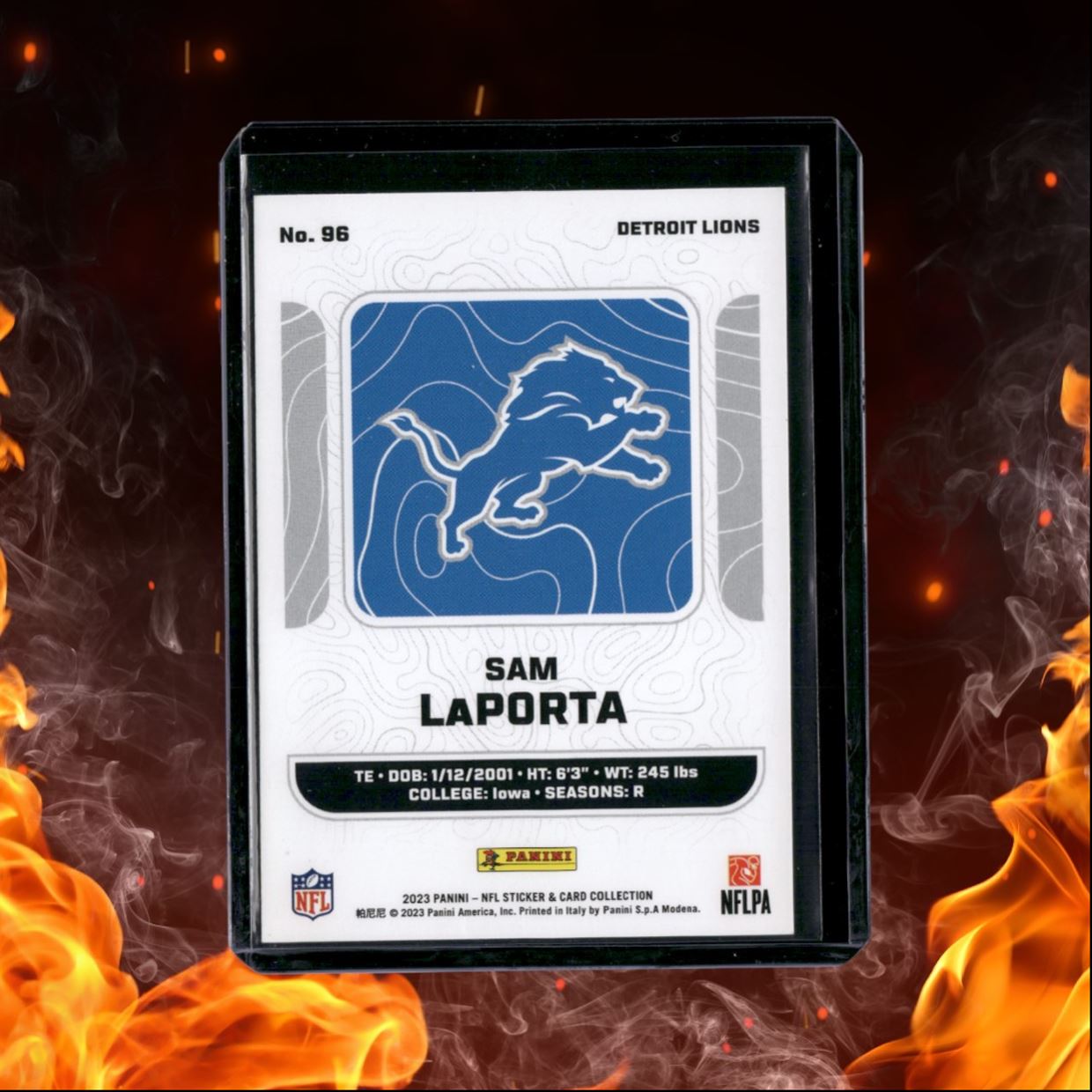 2023 Panini Sticker & Card Collection Sam LaPorta Foil Rookie #96