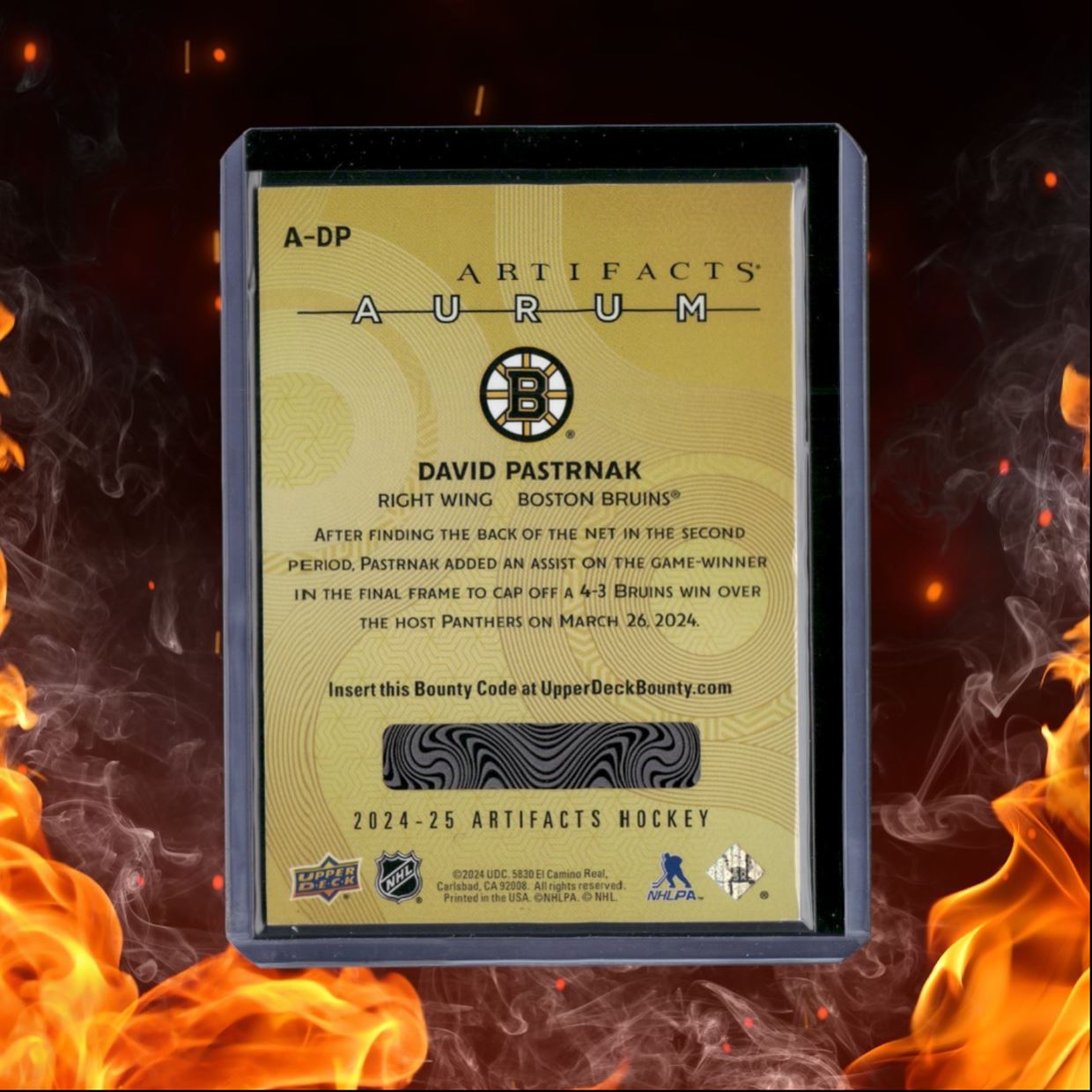 2024-25 Upper Deck Artifacts David Pastrnak Aurum #A-DP