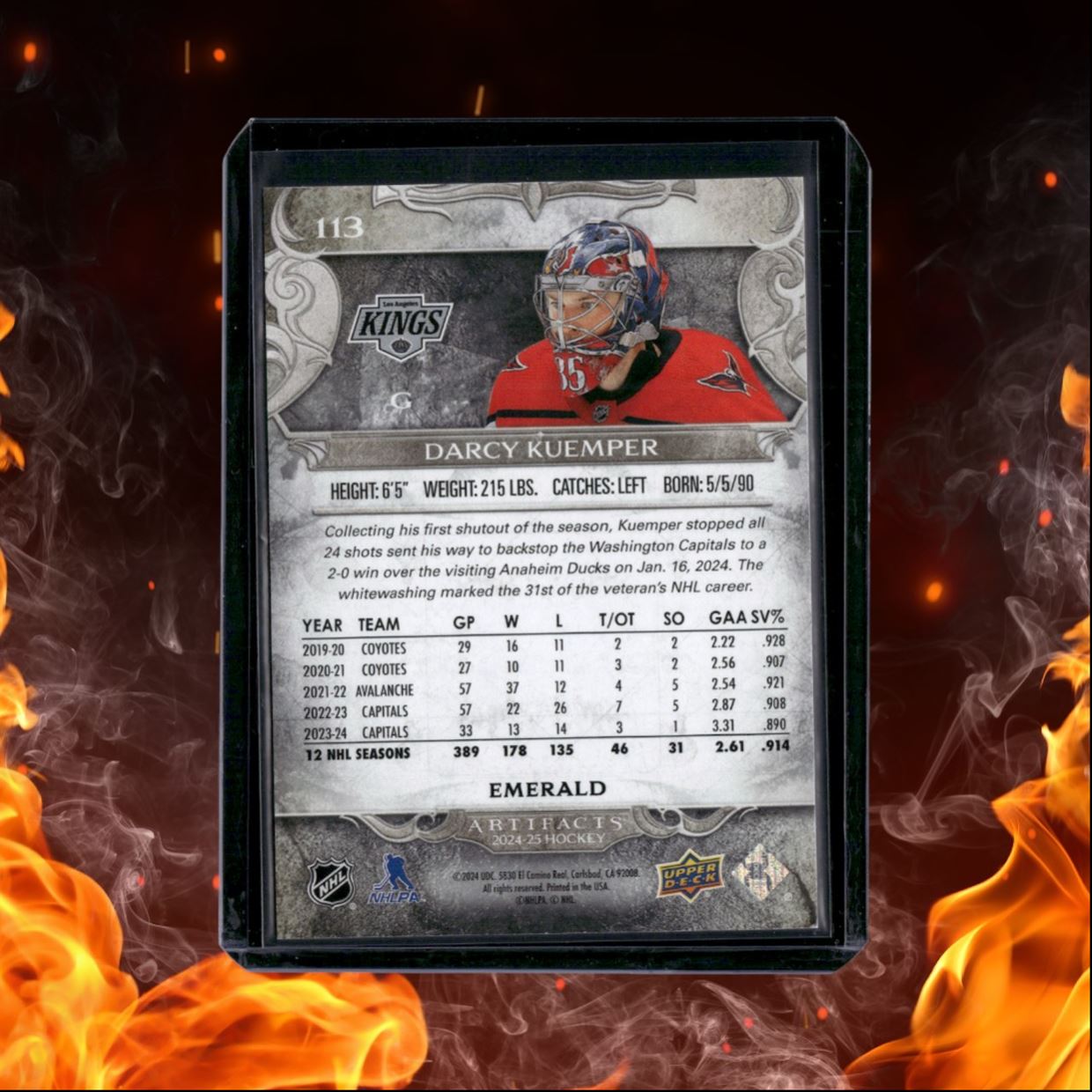 2024-25 Upper Deck Artifacts Darcy Kuemper Emerald Green 023/149 #113