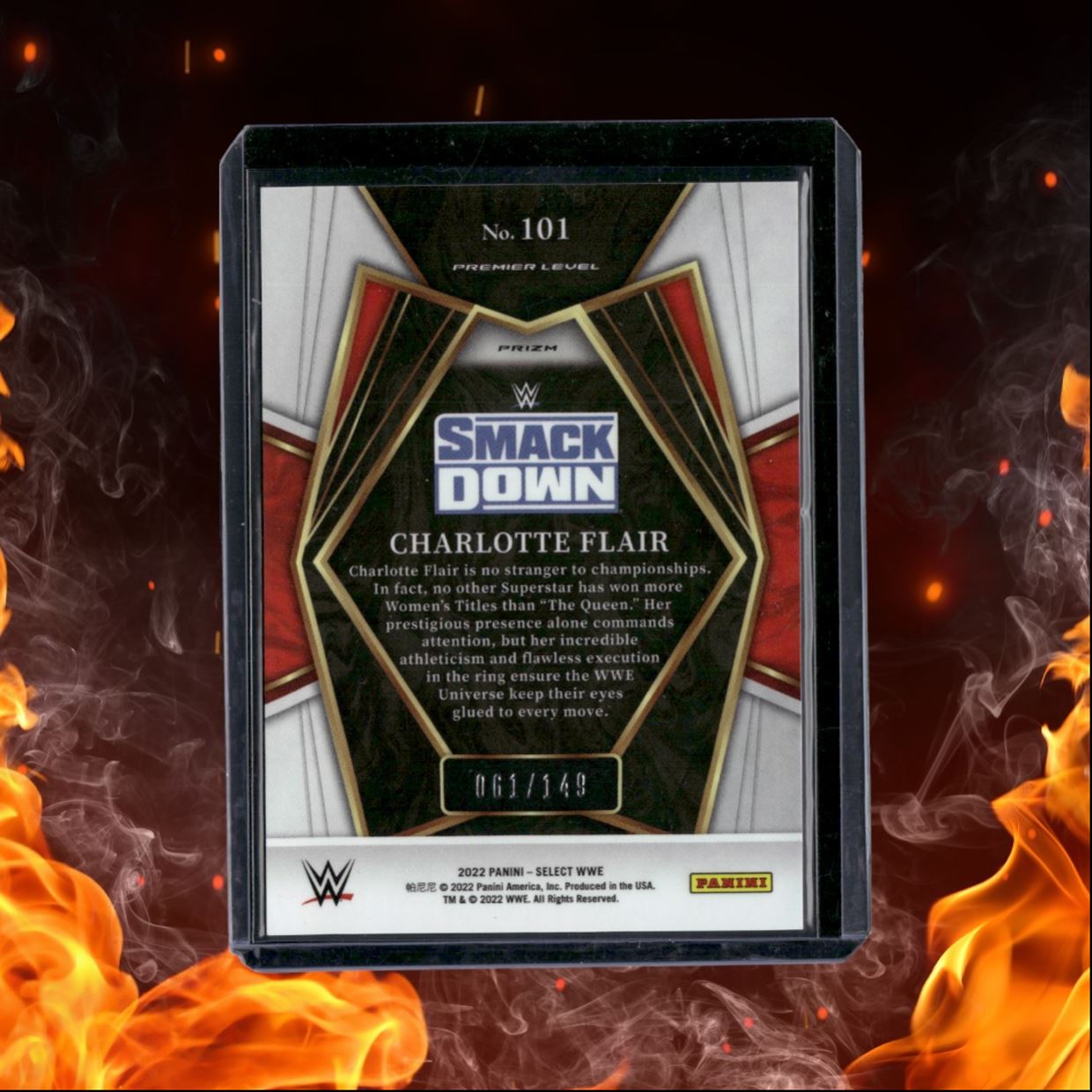 2022 Panini Select Charlotte Flair Maroon Prizm Premier 061/149 #101