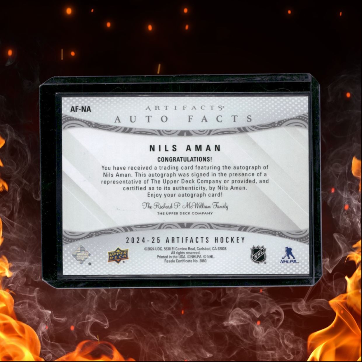 2024-25 Upper Deck Artifacts Nils Aman Facts Auto #AF-NA