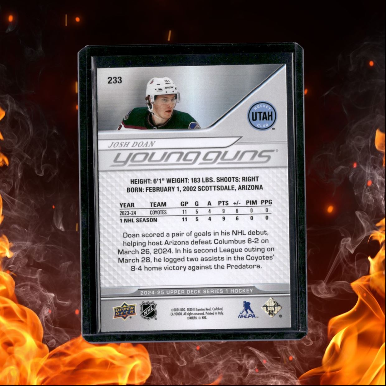 2024-25 Upper Deck Josh Doan Young Guns Rookie #233
