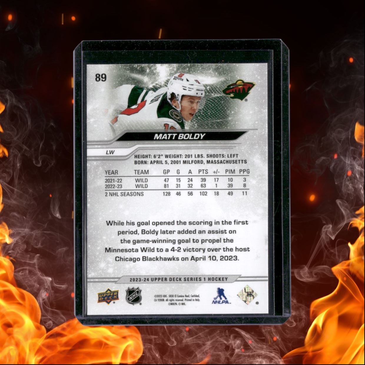 2023-24 Upper Deck Matt Boldy Outburst Silver #89