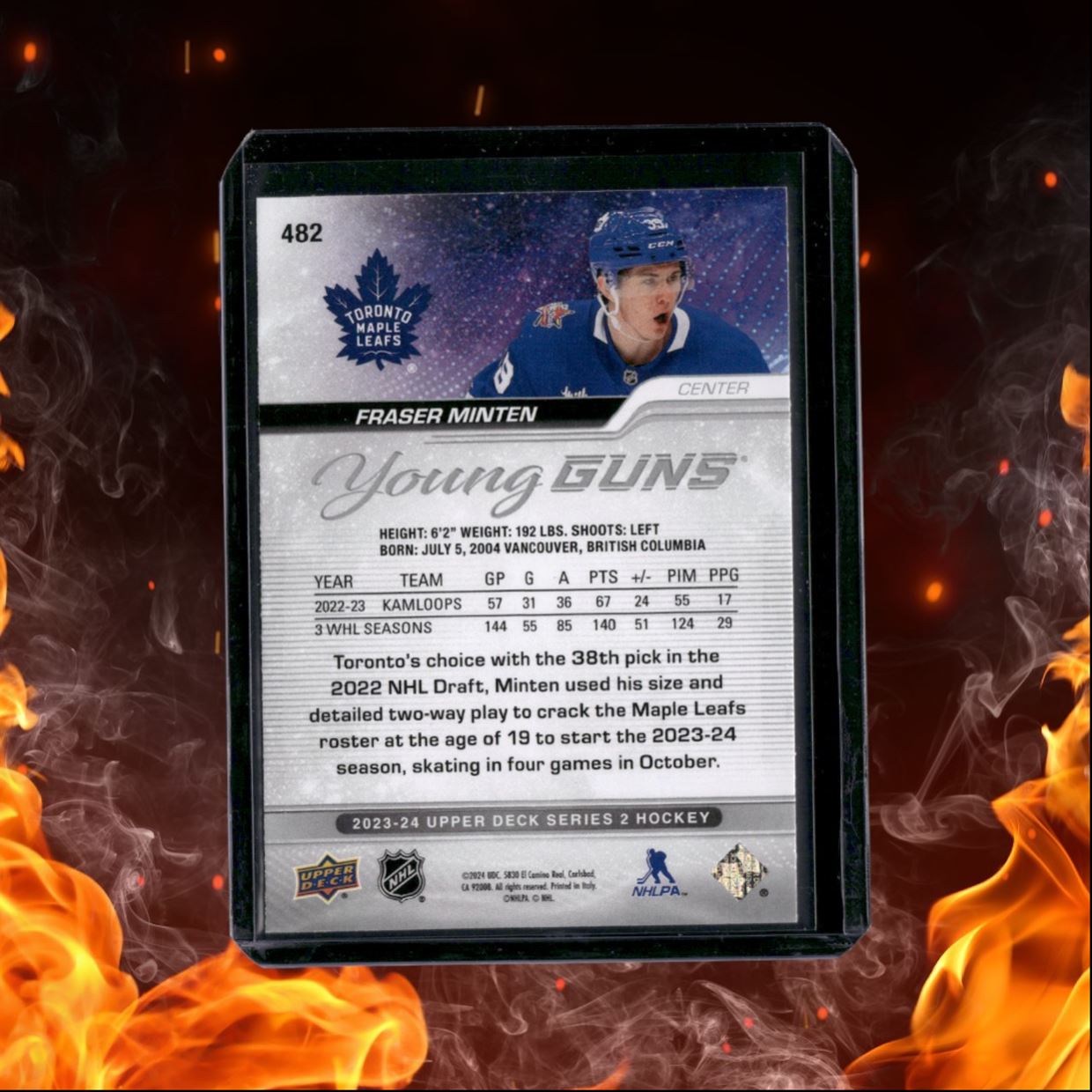 2023-24 Upper Deck Fraser Minten Young Guns Rookie #482