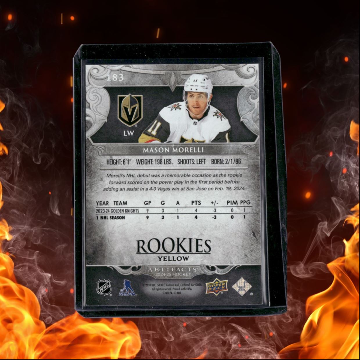 2024-25 Upper Deck Artifacts Mason Morelli Yellow Rookie 44/50 #183