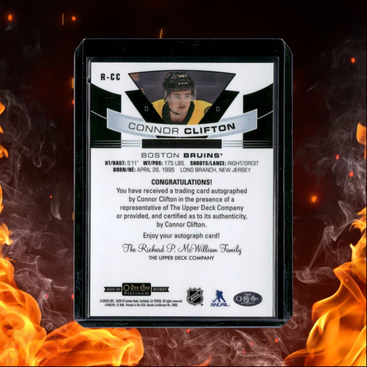 2019-20 O-Pee-Chee Platinum Connor Clifton Rookie Auto #R-CC