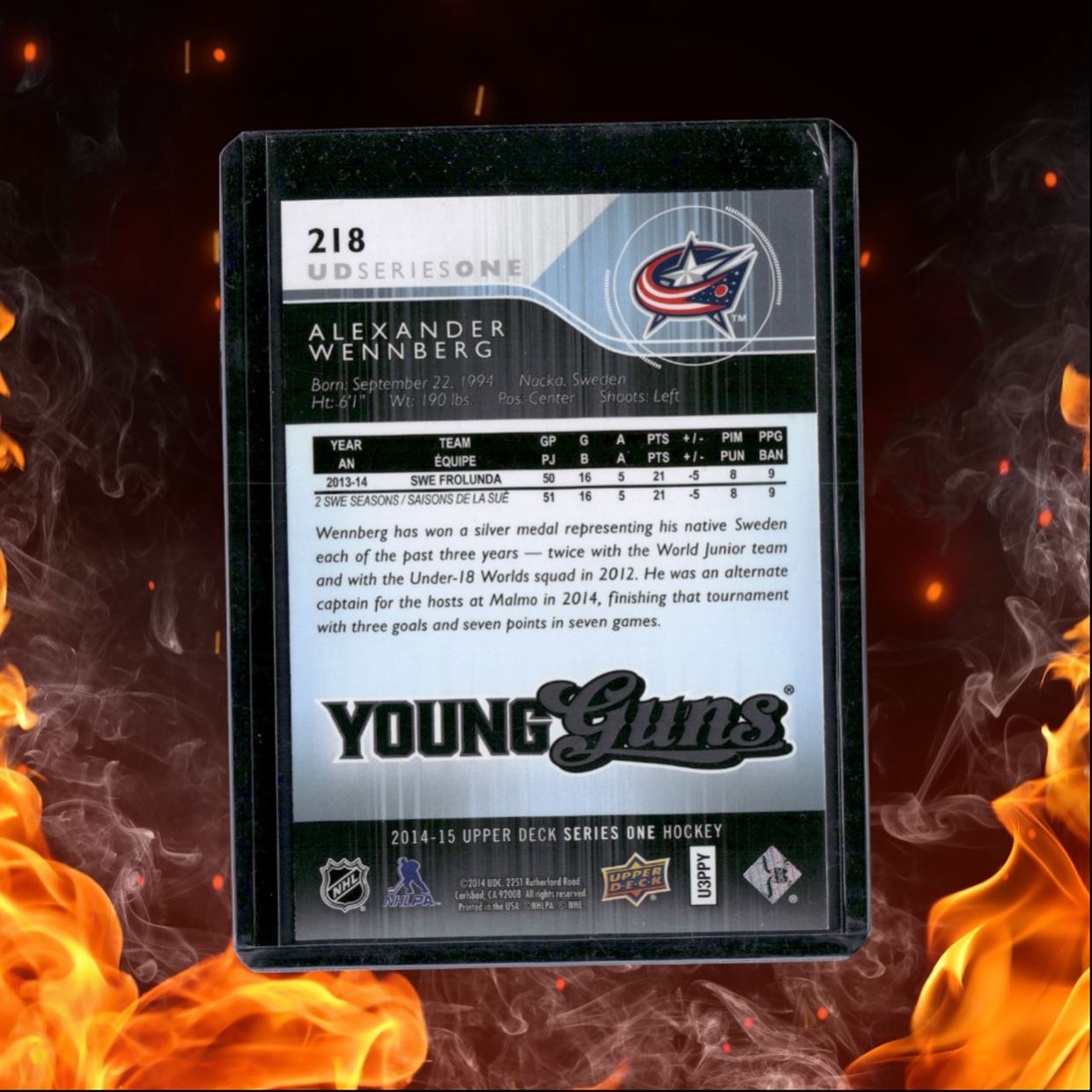 2014-15 Upper Deck Alexander Wennberg Young Guns Rookie #218