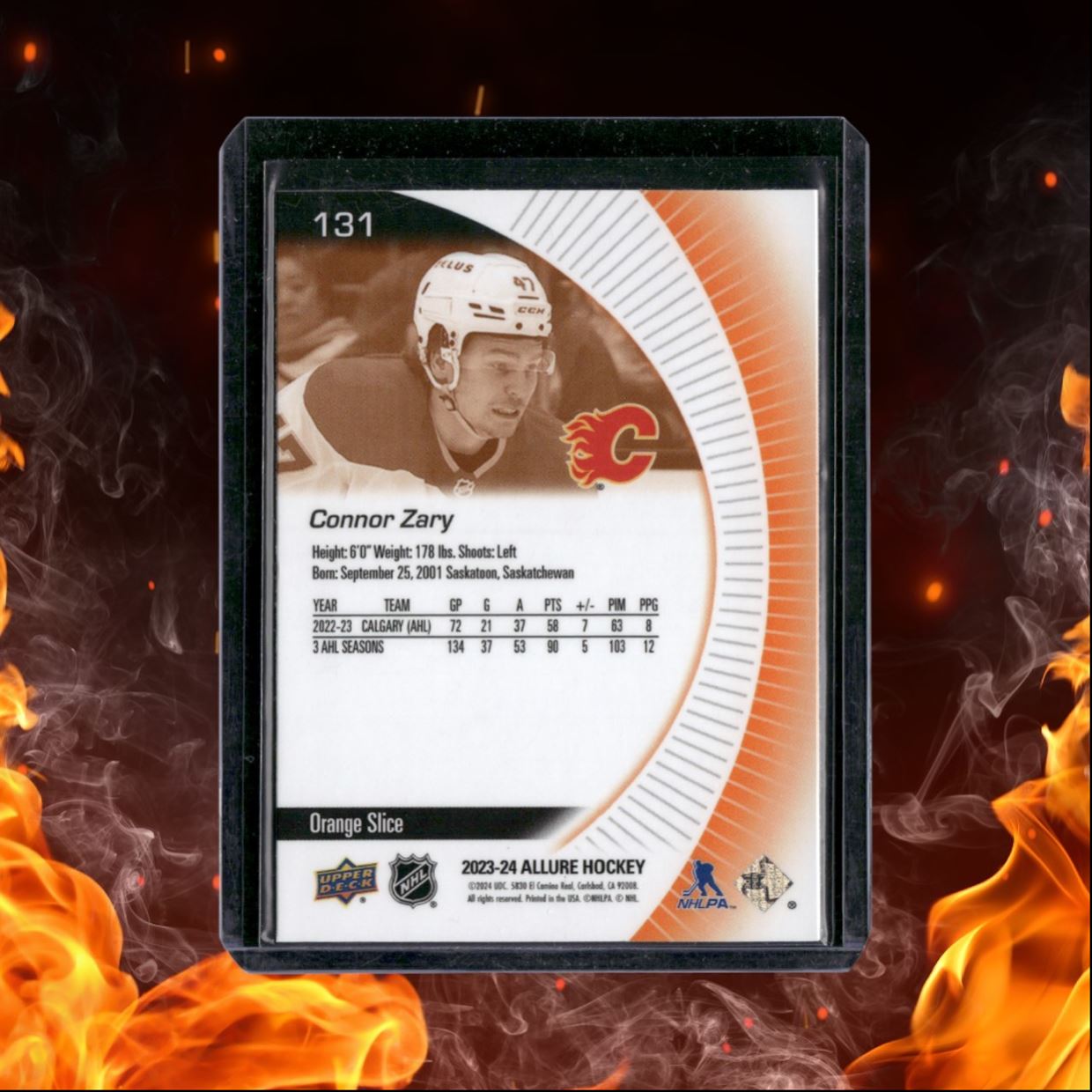 2023-24 Upper Deck Allure Connor Zary Orange Slice Rookie #131
