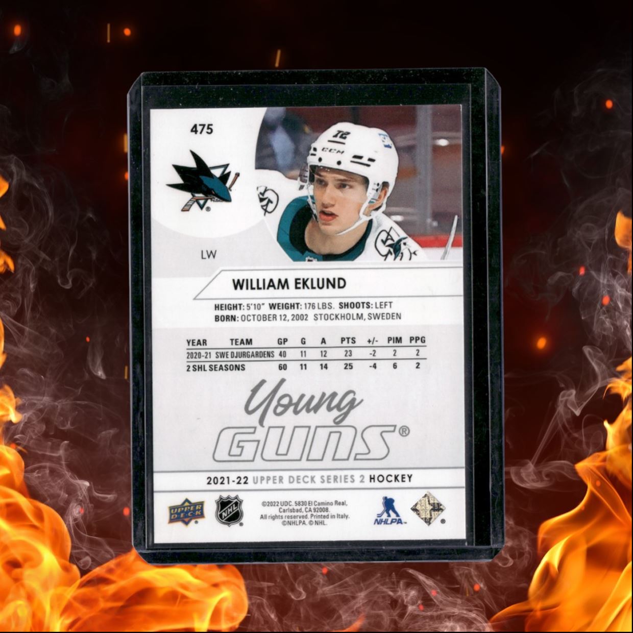 2021-22 Upper Deck William Eklund Young Guns Rookie #475