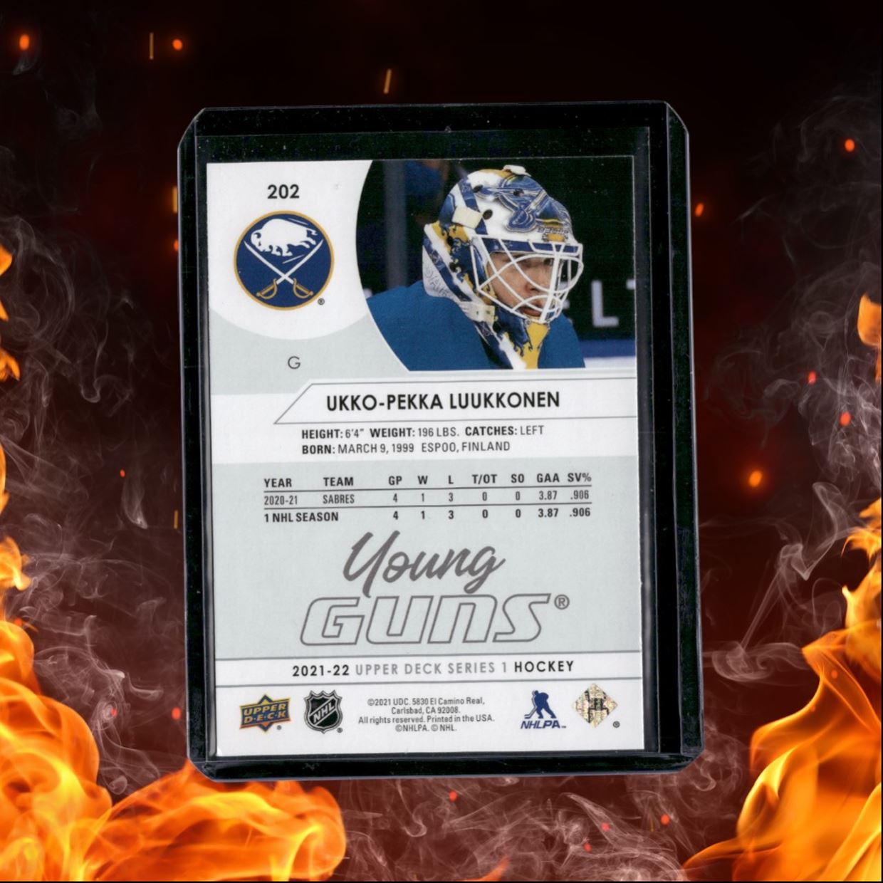 2021-22 Upper Deck Ukko-Pekka Luukkonen Young Guns Rookie #202