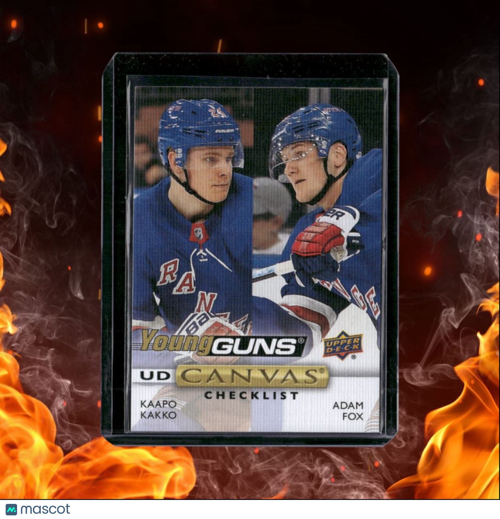 2019-20 Upper Deck Kaapo Kakko / Adam Fox Young Guns Canvas Checklist Rookie