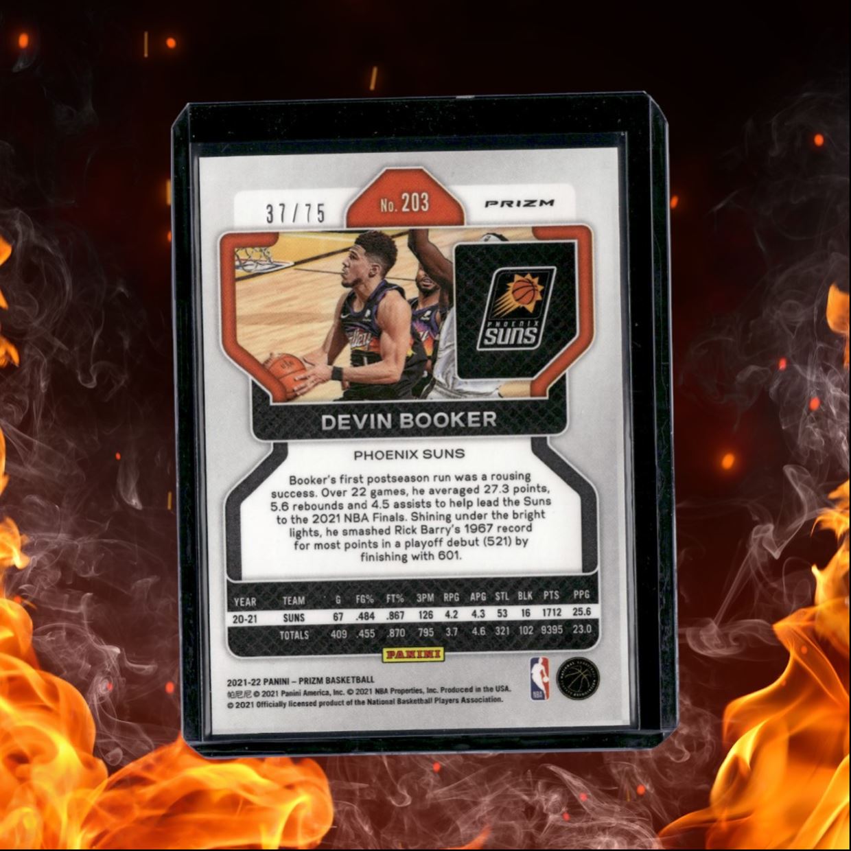 2021-22 Panini Prizm Devin Booker Purple Fast Break Disco Prizm 37/75 #203
