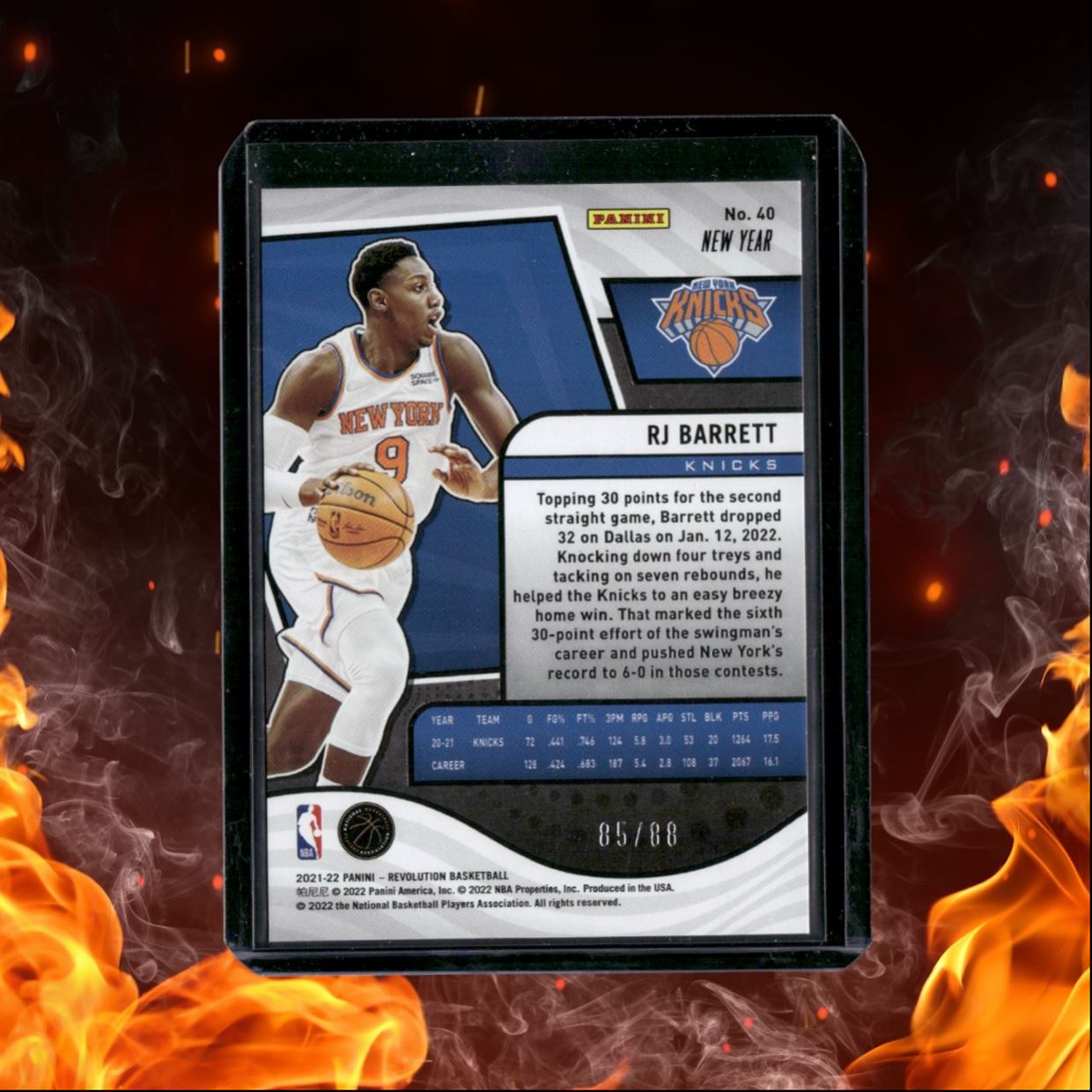 2021-22 Panini Revolution RJ Barrett Chinese New Year Emerald Cracked Ice 85/88