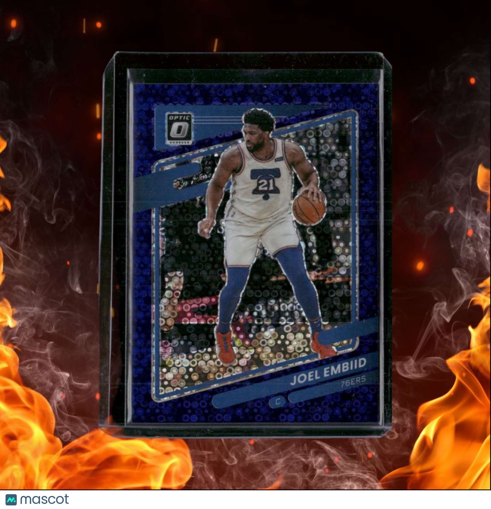 2021-22 Panini Donruss Optic Joel Embiid Fast Break Purple 46/95 #88