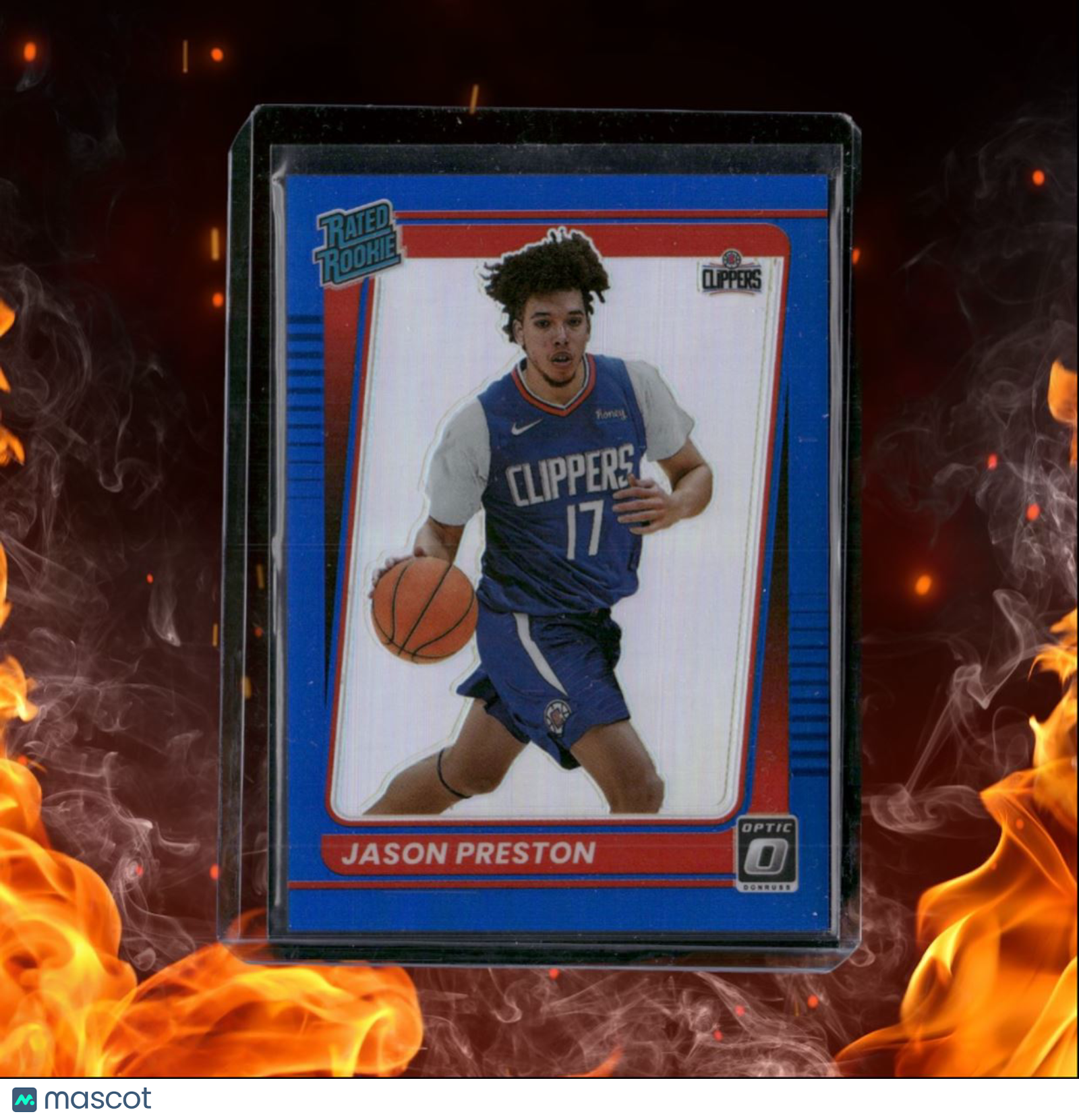 2021-22 Panini Donruss Optic Jason Preston Blue Prizm Rated Rookie 49/59 #160