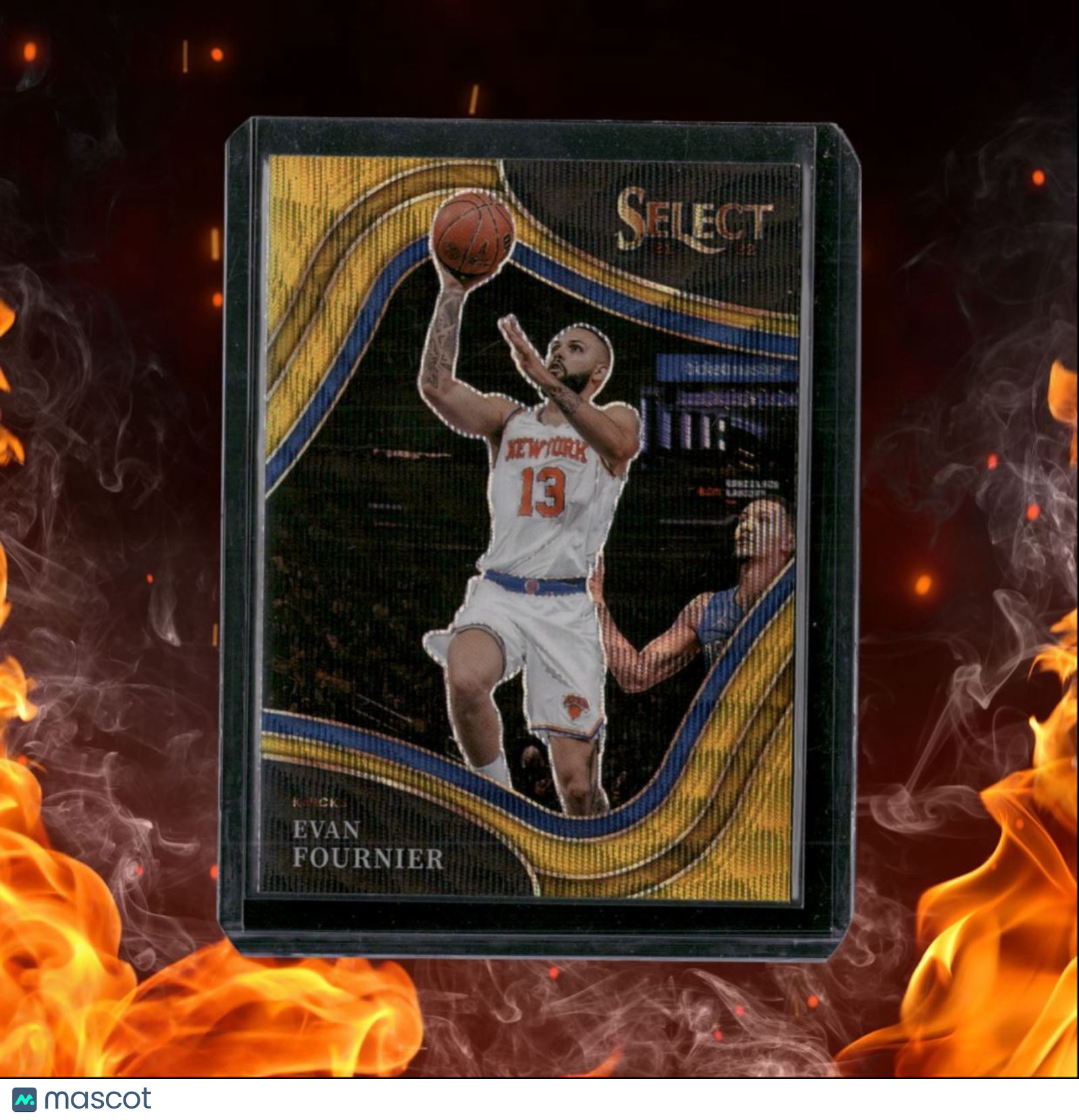 2021-22 Panini Select Evan Fournier Gold Wave Prizm Courtside SSP #262