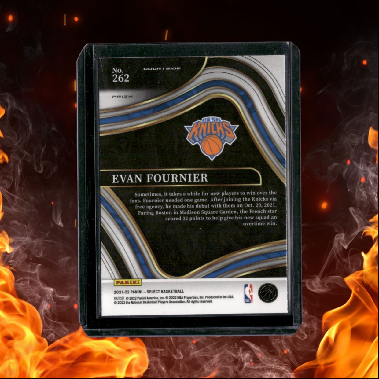 2021-22 Panini Select Evan Fournier Gold Wave Prizm Courtside SSP #262