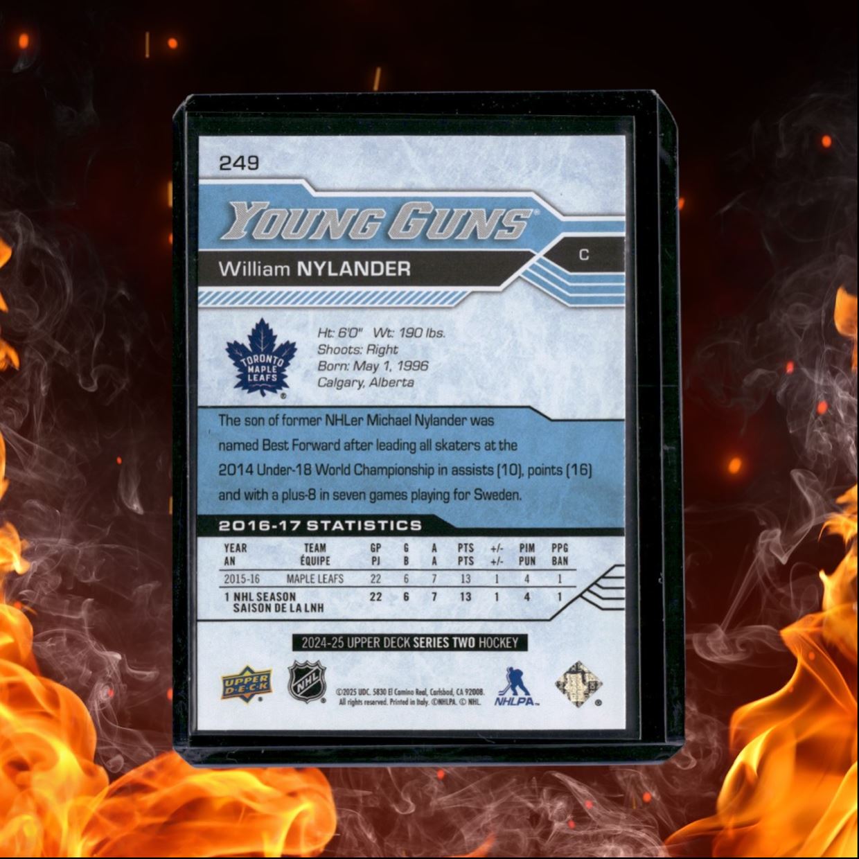 2024-25 Upper Deck William Nylander Renewed Young Guns (B) #249