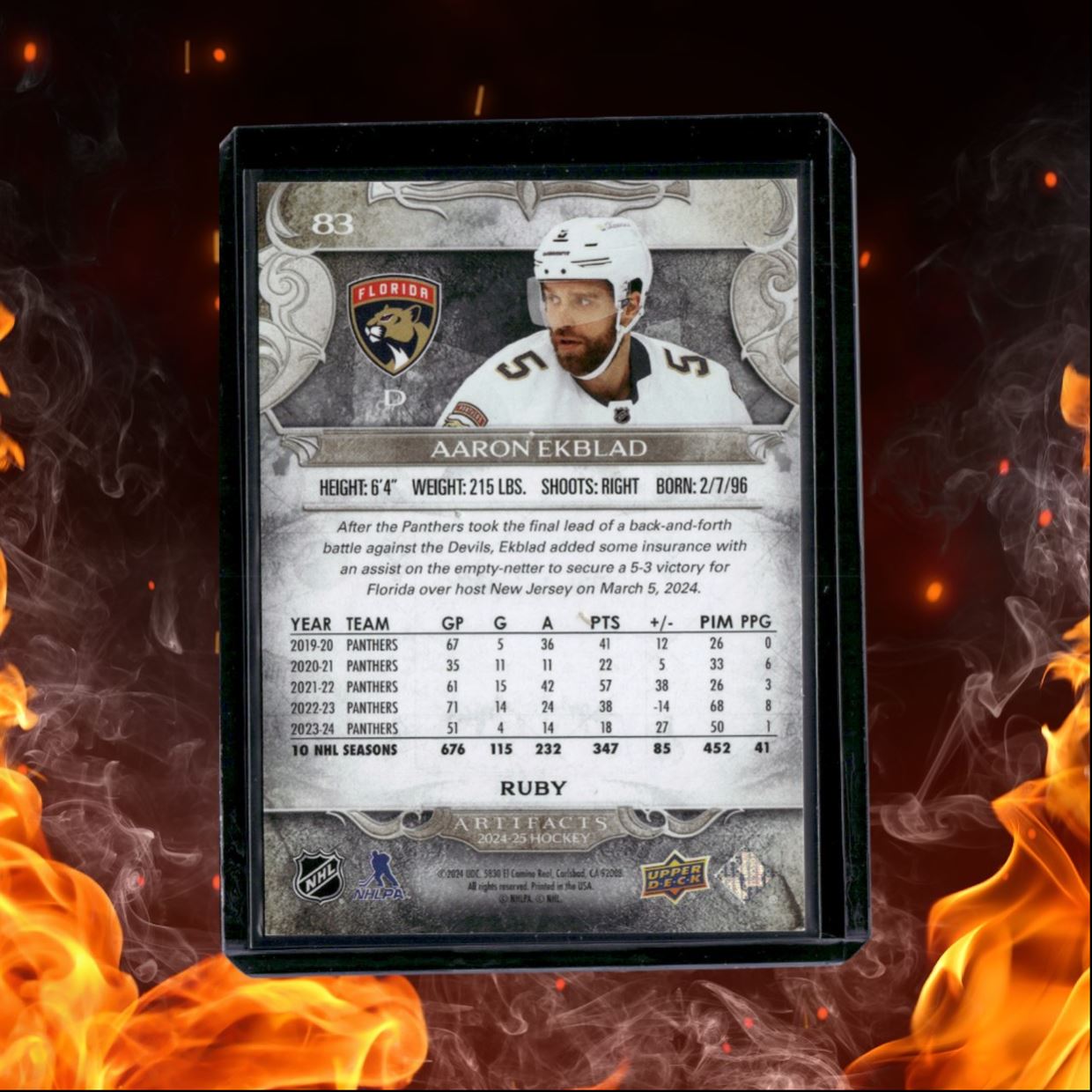 2024-25 Upper Deck Artifacts Aaron Ekblad Ruby 032/499 #111