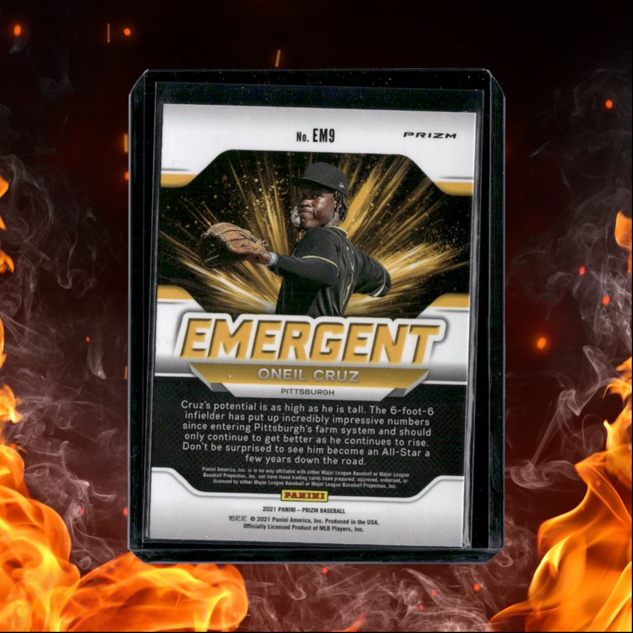 2021 Panini Prizm Baseball Oneil Cruz Emergent Silver Prizm Rookie #EM9