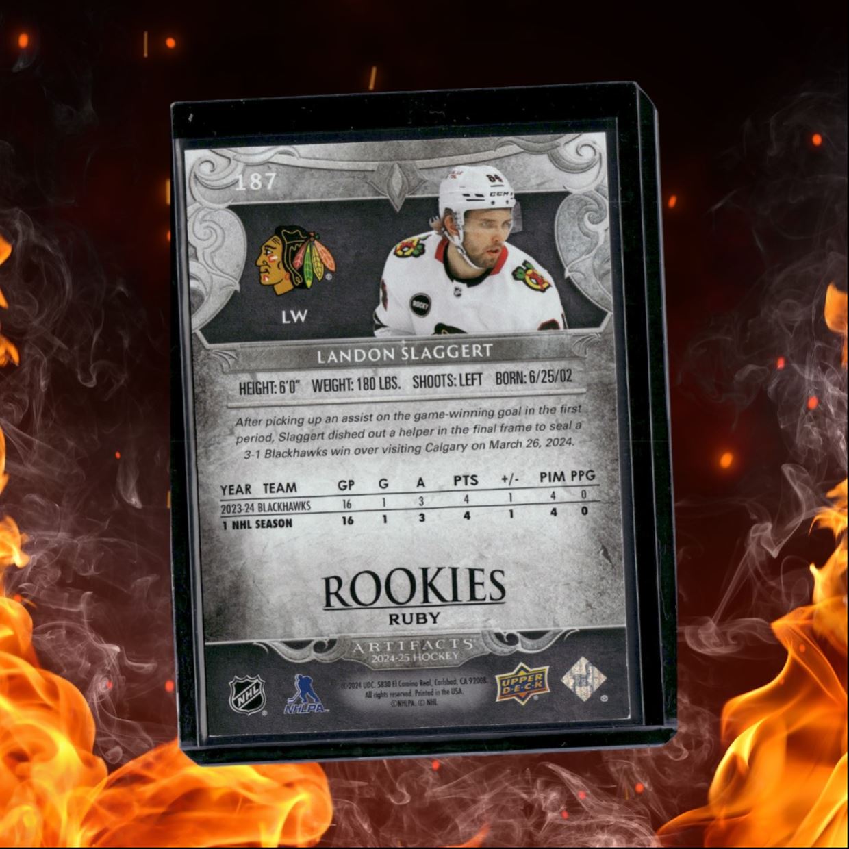 2024-25 Upper Deck Artifacts Landon Slaggert Ruby Rookie 048/399 #187