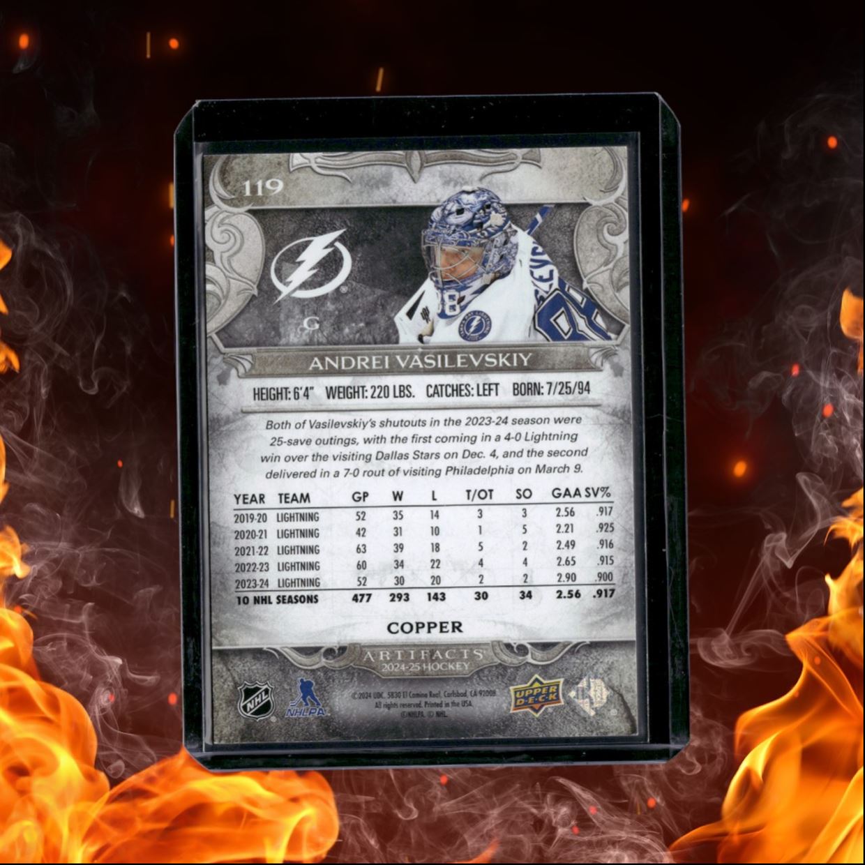 2024-25 Upper Deck Artifacts Andrei Vasilevskiy Copper 99/99 #119