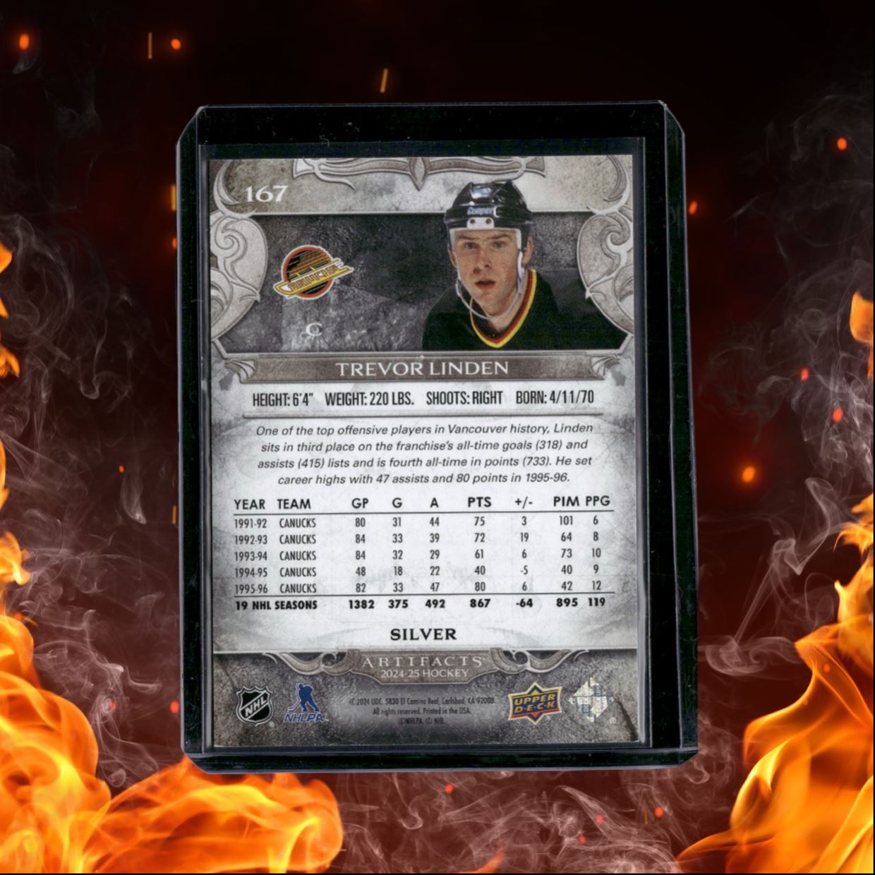 2024-25 Upper Deck Artifacts Trevor Linden 105/599 #167