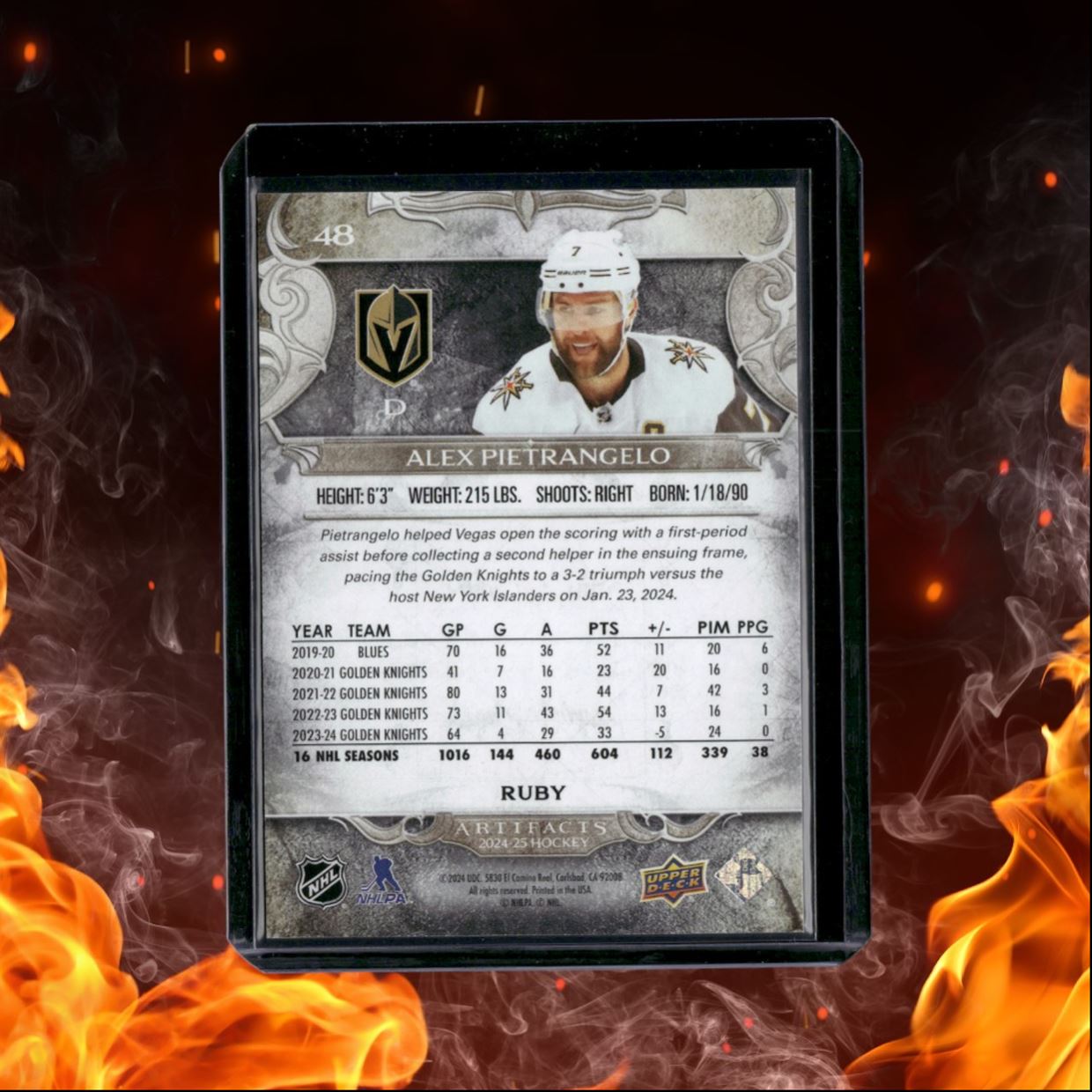 2024-25 Upper Deck Artifacts Alex Pietrangelo Ruby 491/499 #48