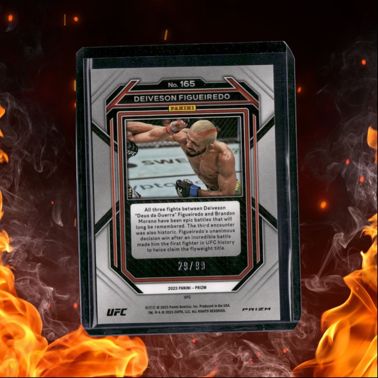 2023 Panini Prizm UFC Deiveson Figueriedo Orange Prizm 29/99 #165