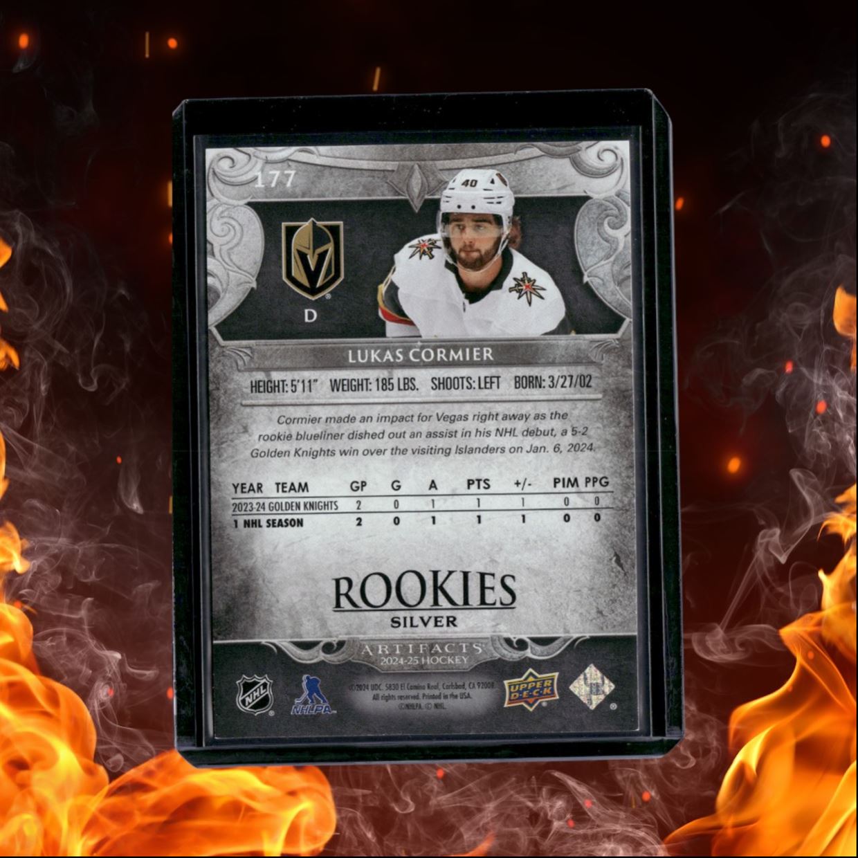 2024-25 Upper Deck Artifacts Lukas Cormier Rookie 489/999 #177