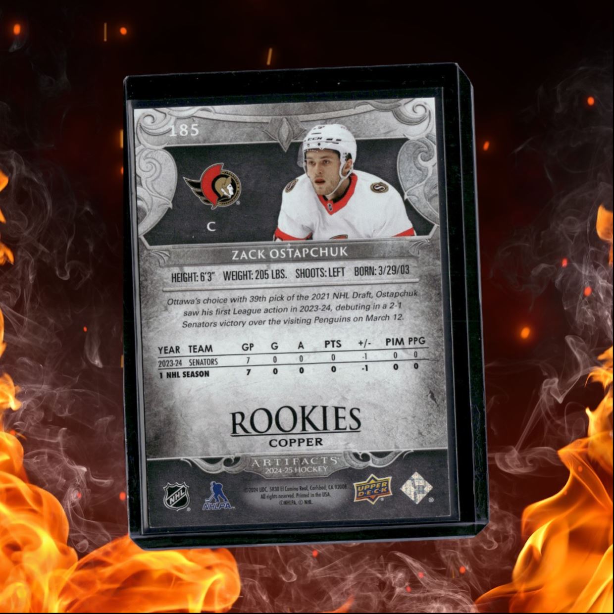 2024-25 Upper Deck Artifacts Zack Ostapchuk Copper Rookie #185