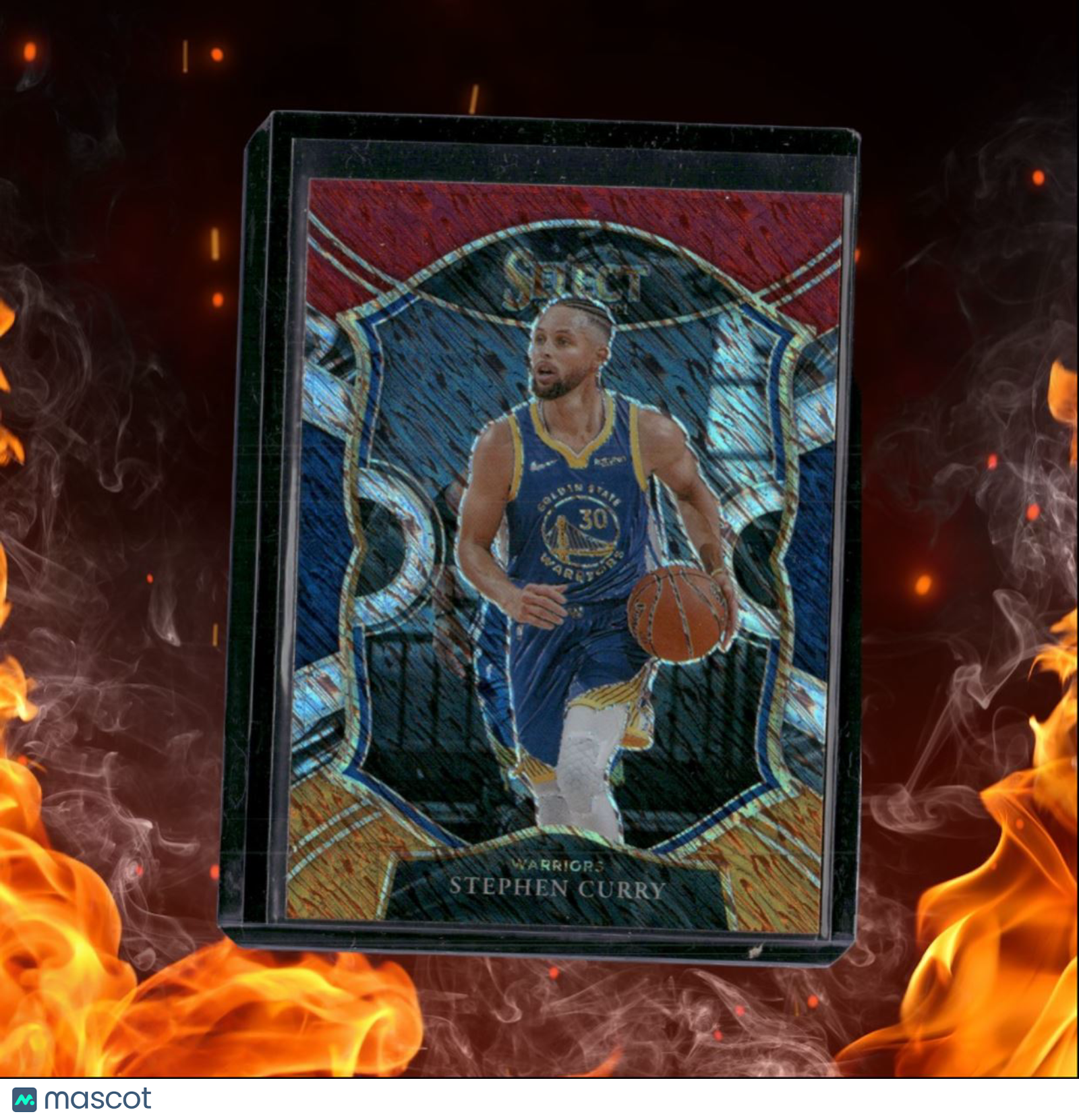 2020-21 Panini Select Stephen Curry Red White Orange Shimmer Prizm #57