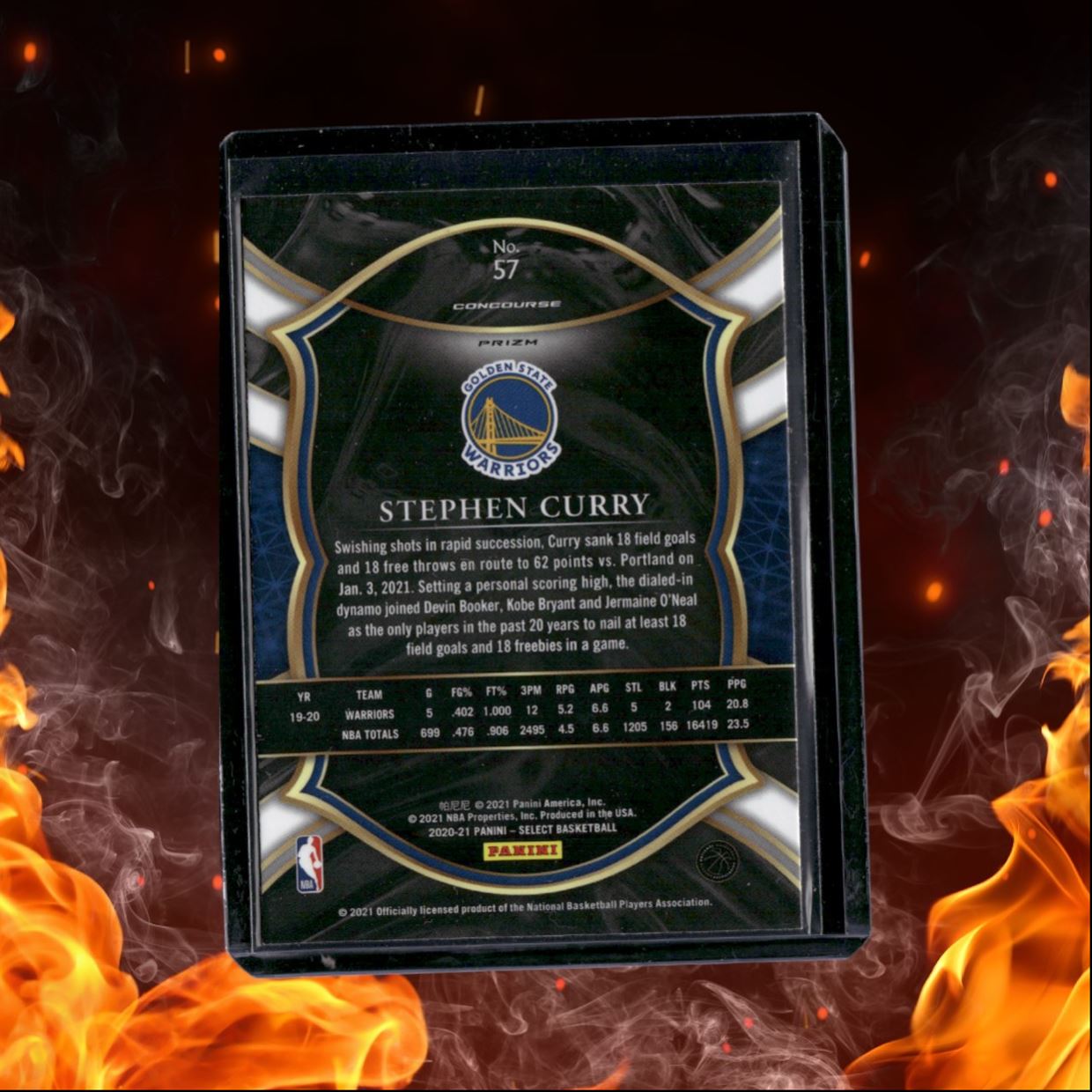 2020-21 Panini Select Stephen Curry Red White Orange Shimmer Prizm #57
