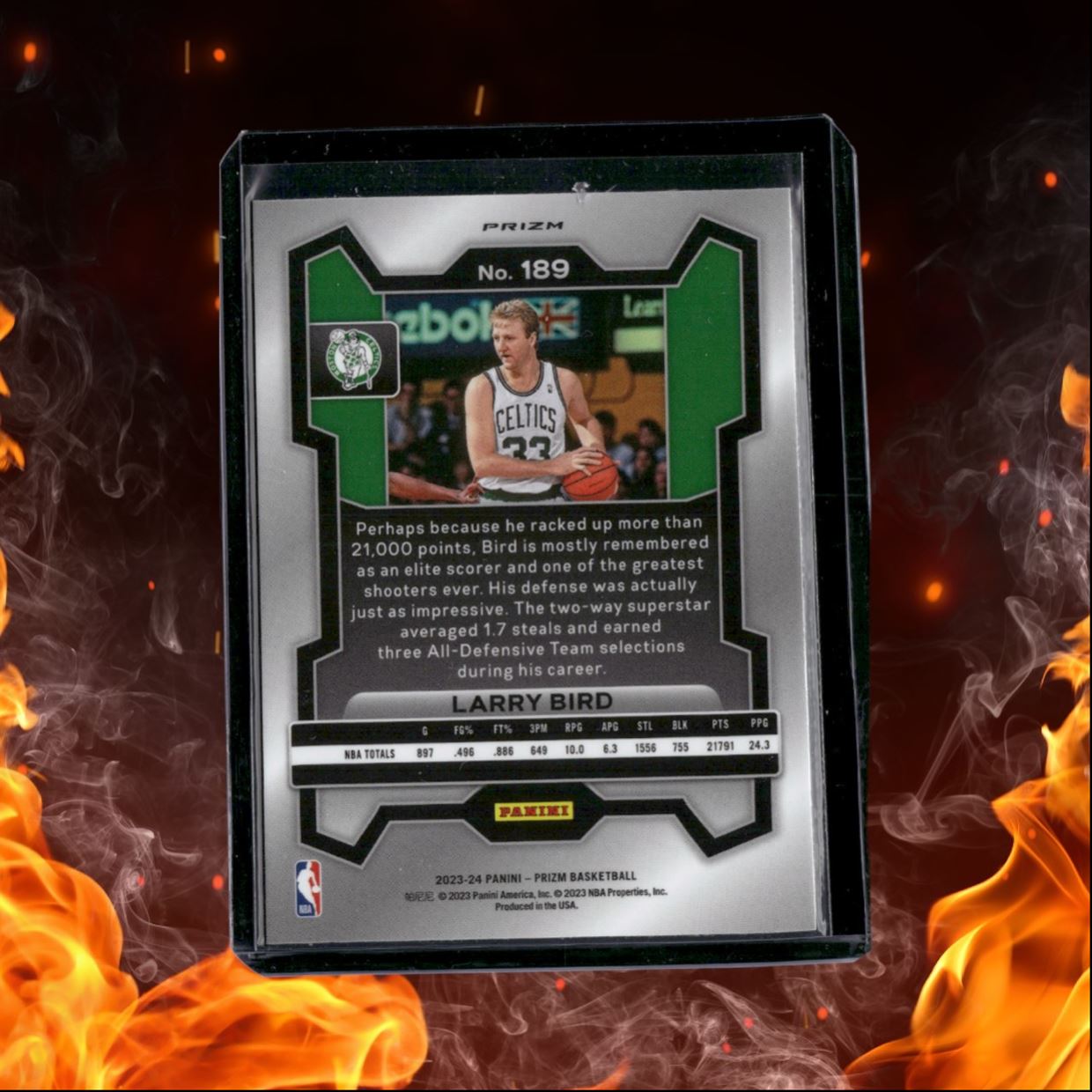 2023-24 Panini Prizm Larry Bird Cracked Ice Prizm #189