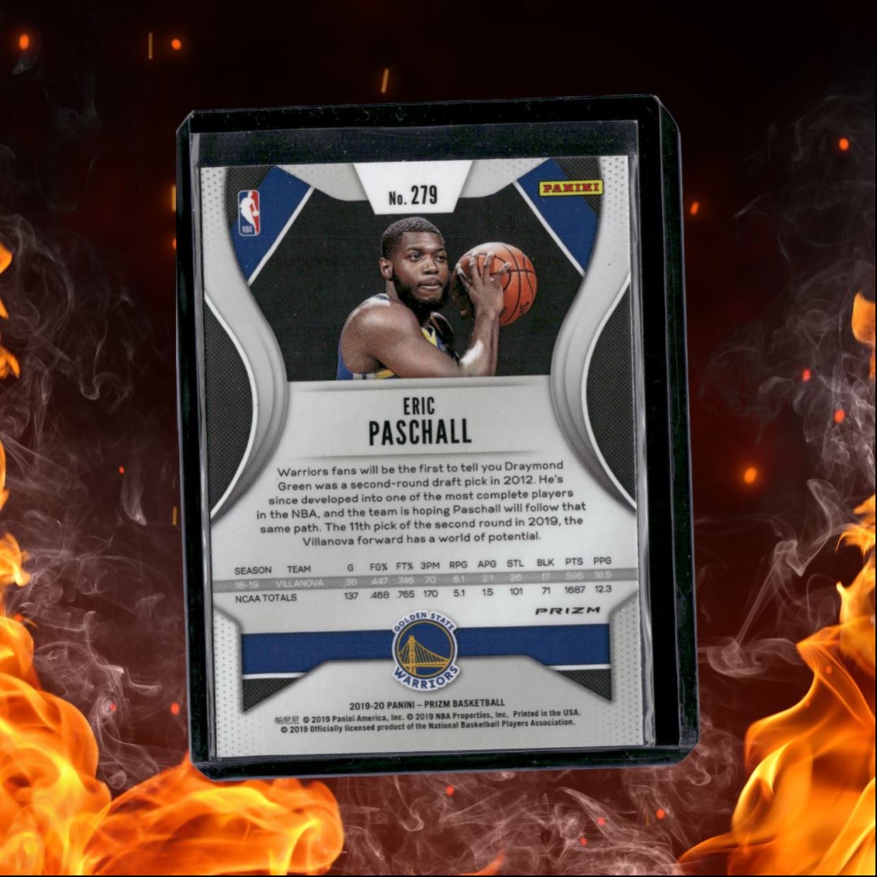 2019-20 Panini Prizm Eric Paschall Pink Cracked Ice Prizm Rookie #279