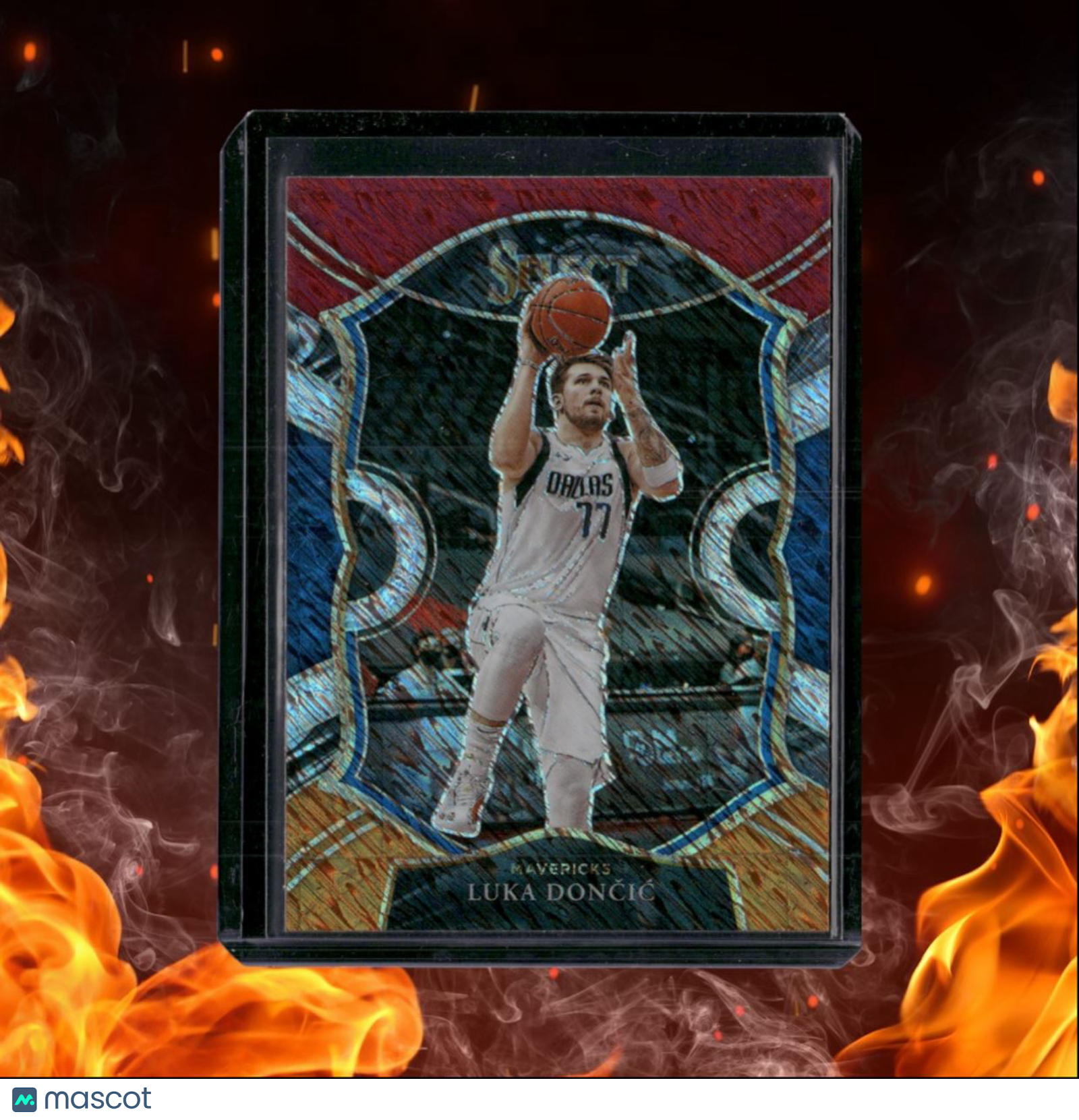 2020-21 Panini Select Luka Doncic Red White Orange Shimmer Prizm #15