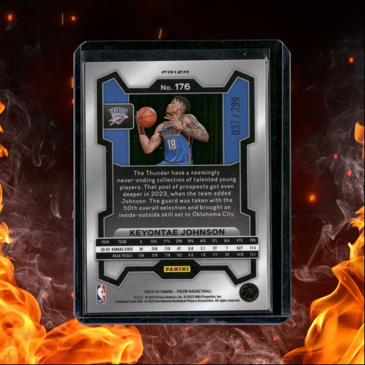 2023-24 Panini Prizm Keyontae Johnson Red Pulsar Prizm Rookie 037/299 #176
