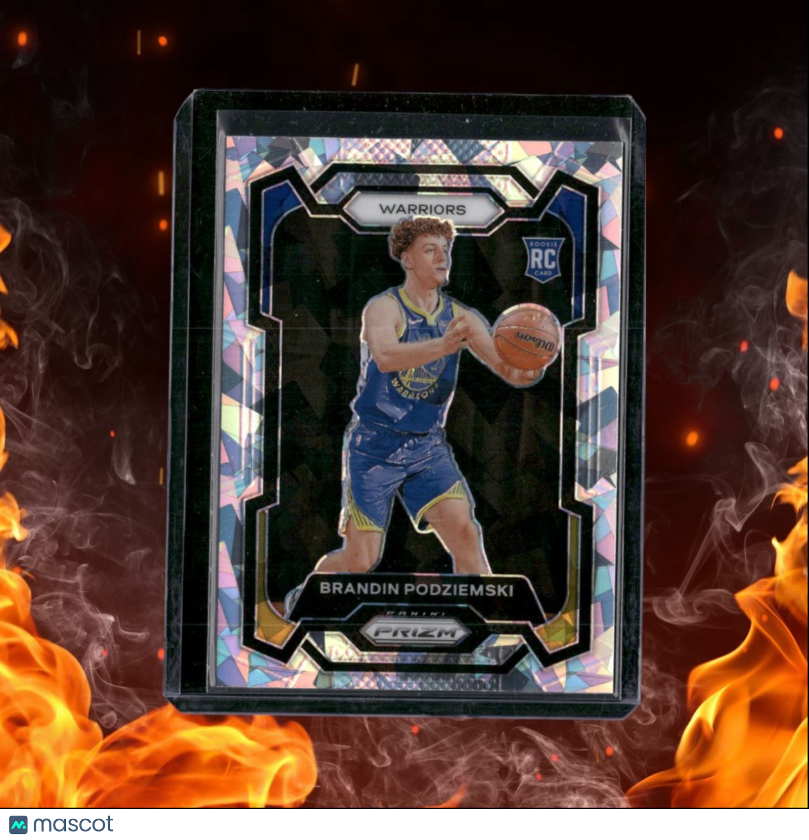 2023-24 Panini Prizm Brandin Podziemski Cracked Ice Prizm Rookie #147
