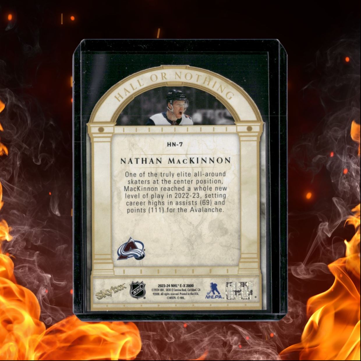 2023-24 SkyBox EX 2000 Nathan MacKinnon Hall or Nothing SP #HN-7