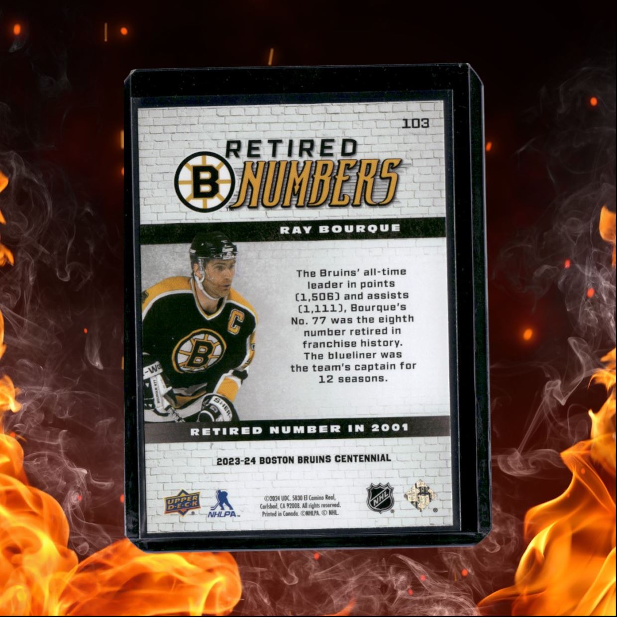 2023-24 Upper Deck Boston Bruins Centennial Ray Bourque Retired Numbers #103