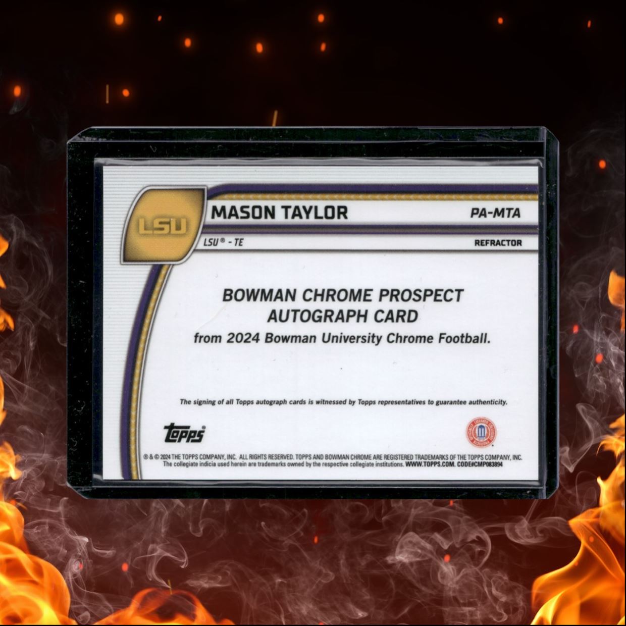 2024 Bowman University Chrome Mason Taylor Refractor Auto 127/299 #PA-MTA