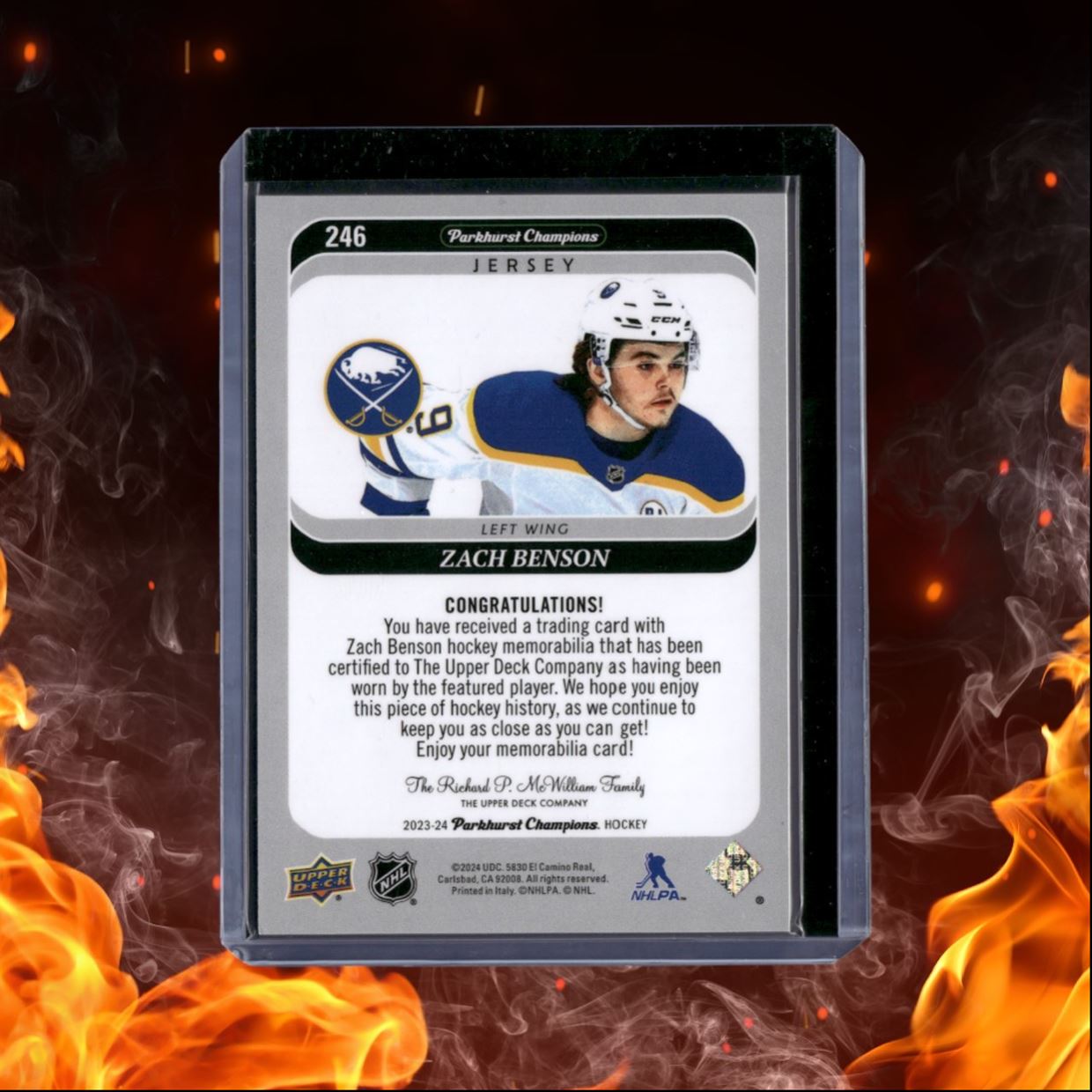 2023-24 Upper Deck Parkhurst Champions Zach Benson Jersey Rookie #246