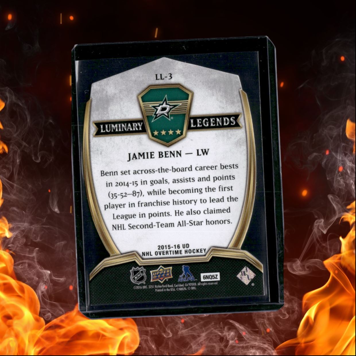 2015-16 Upper Deck NHL Overtime Jamie Benn Luminary Legends Die-Cut #LL-3