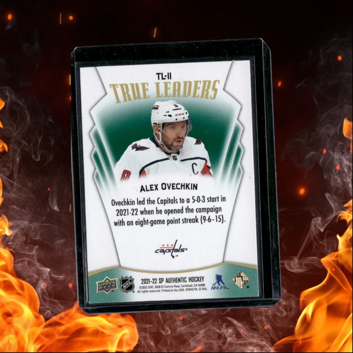 2022-23 SP Authentic Alex Ovechkin True Leaders Green Die-Cut SP Auto #TL-11