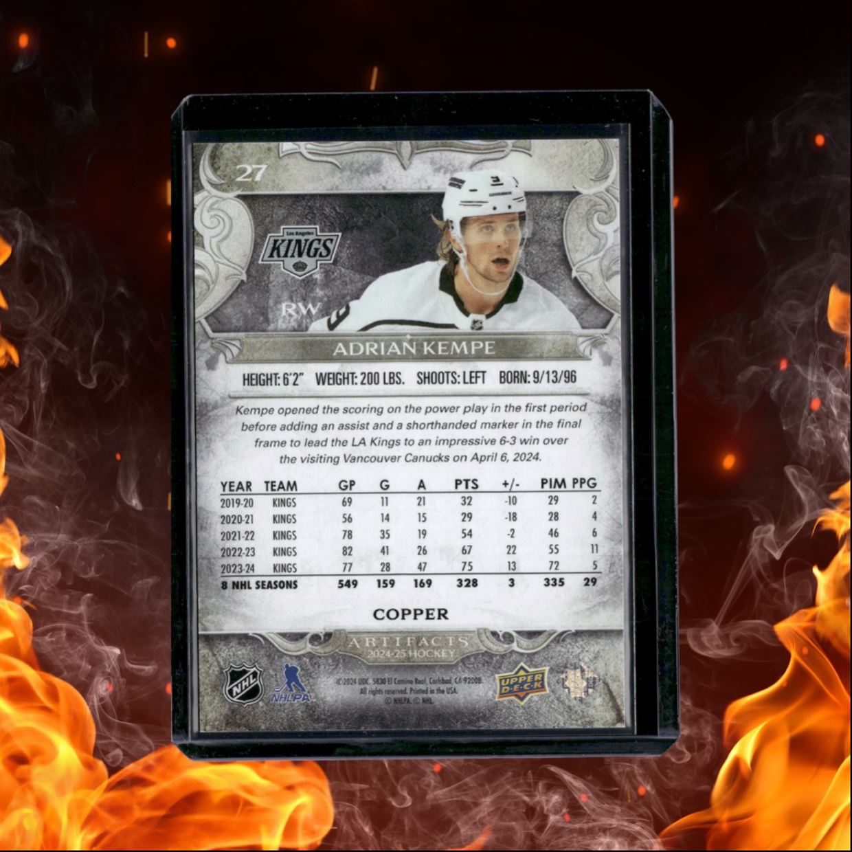 2024-25 Upper Deck Artifacts Adrian Kempe Copper 74/75 #27